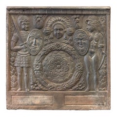 French Coat of Arms Fireback / Backsplash, Napoleon III Style