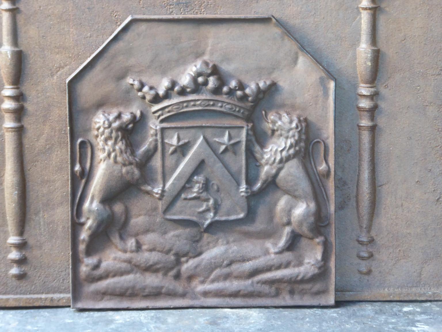 Louis XIV French 'Coat of Arms' Fireback