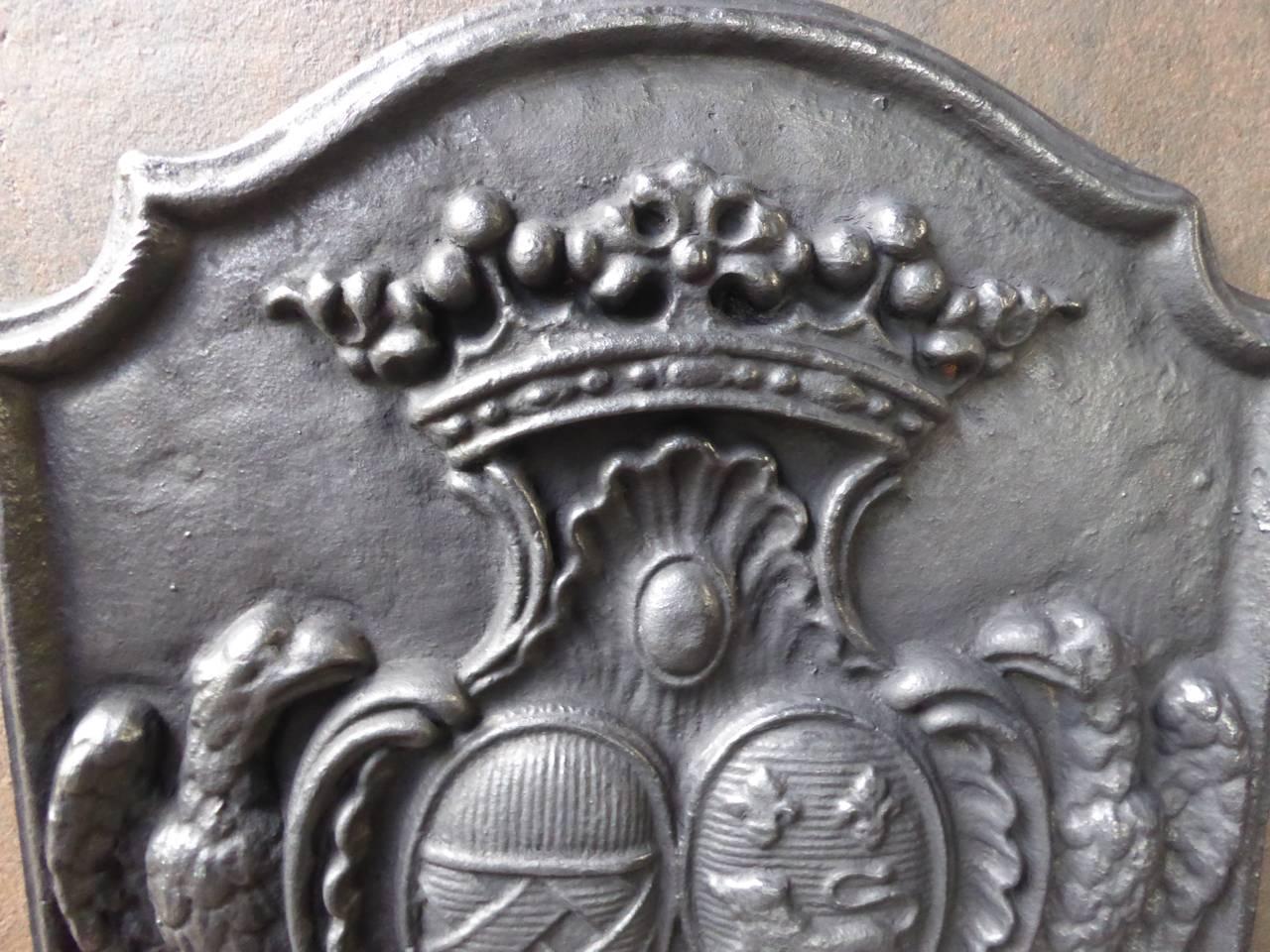 Louis XIV French 'Coat of Arms' Fireback