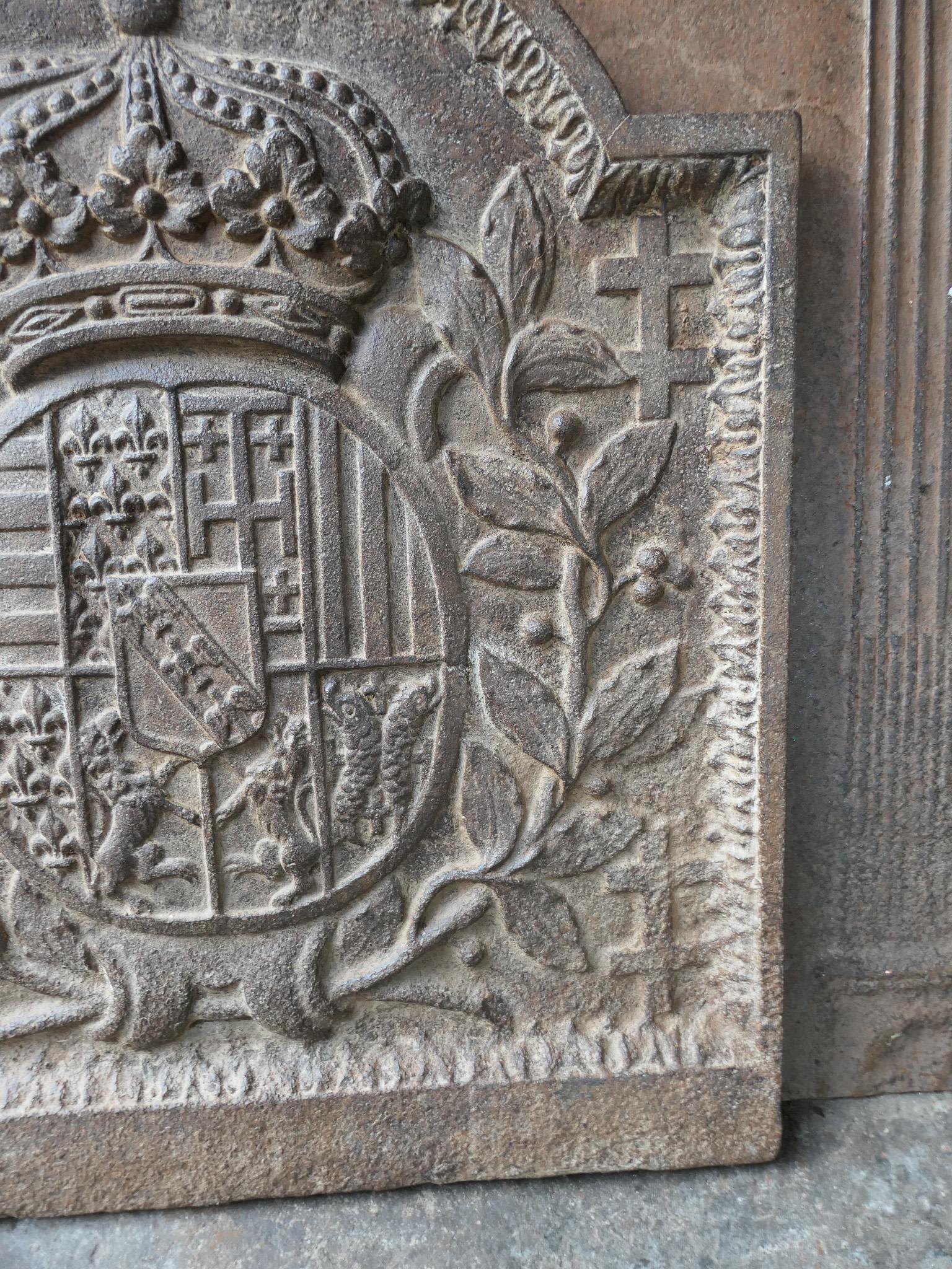 French 'Coat of Arms of Lorraine' Fireback / Backsplash, 18th-19th Century For Sale 4