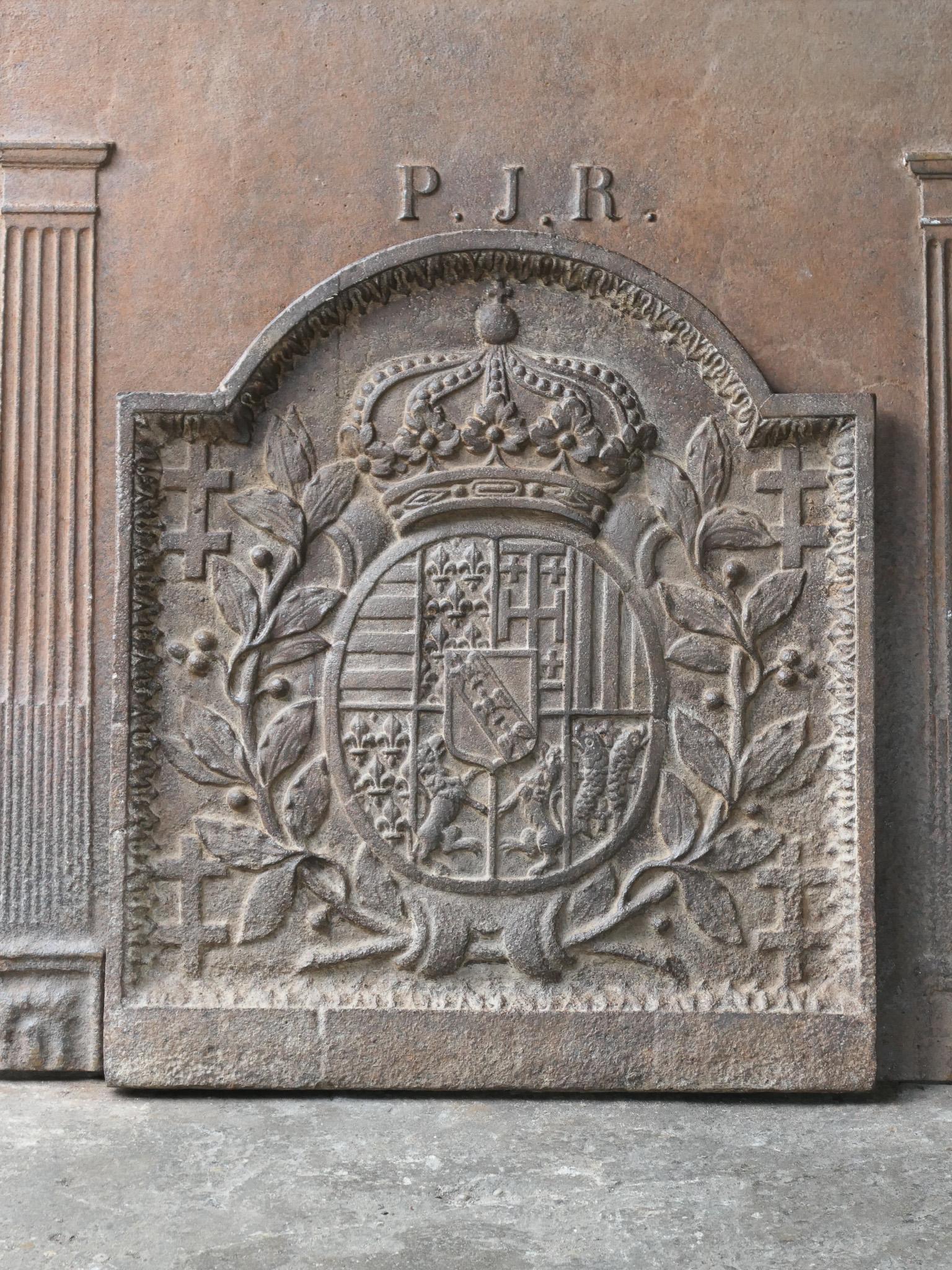 Louis XIV French 'Coat of Arms of Lorraine' Fireback / Backsplash, 18th-19th Century For Sale