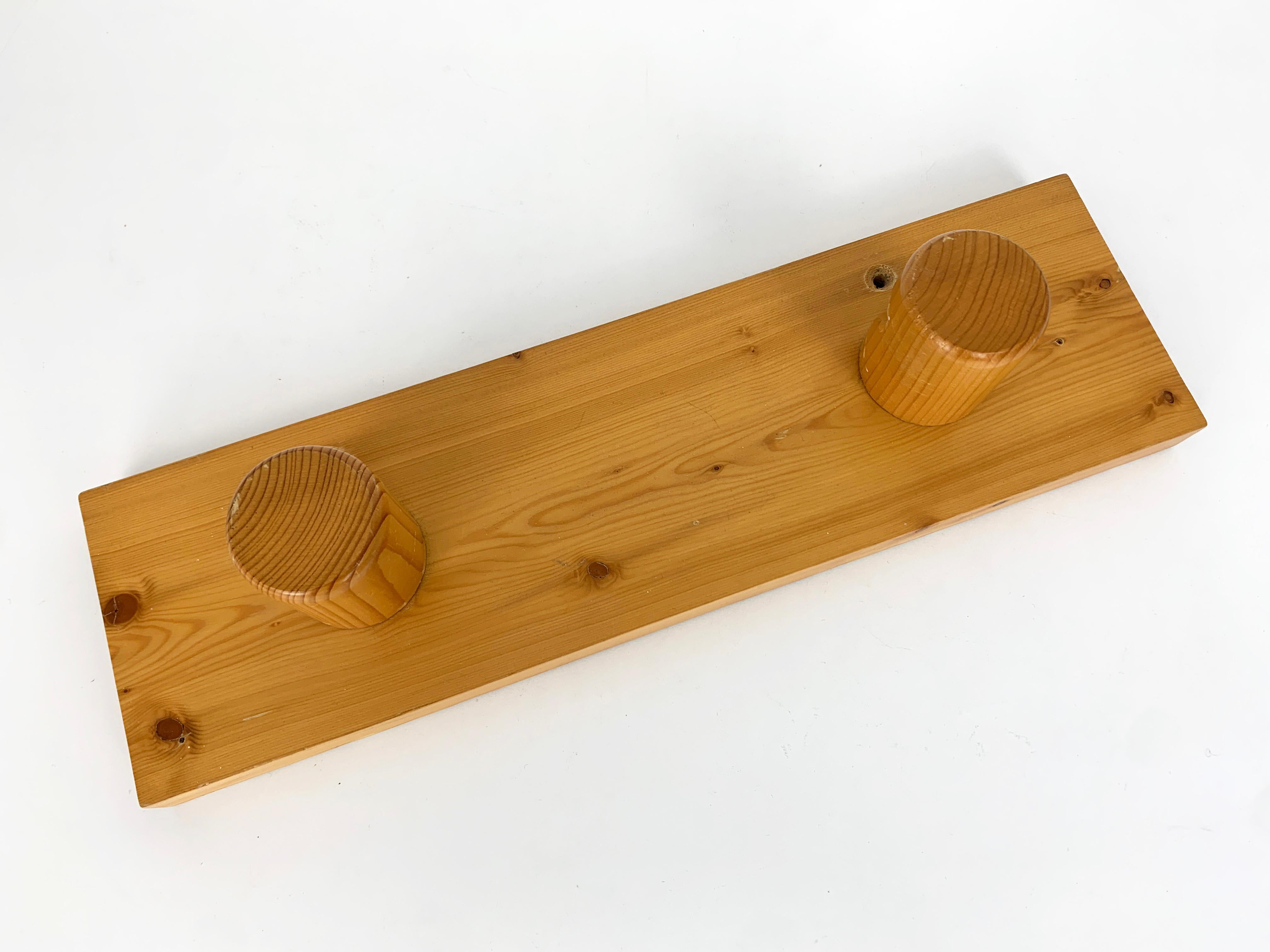 French Coat Rack by Charlotte Perriand for Les Arcs, Pinewood, 1960s In Fair Condition In Vorst, BE