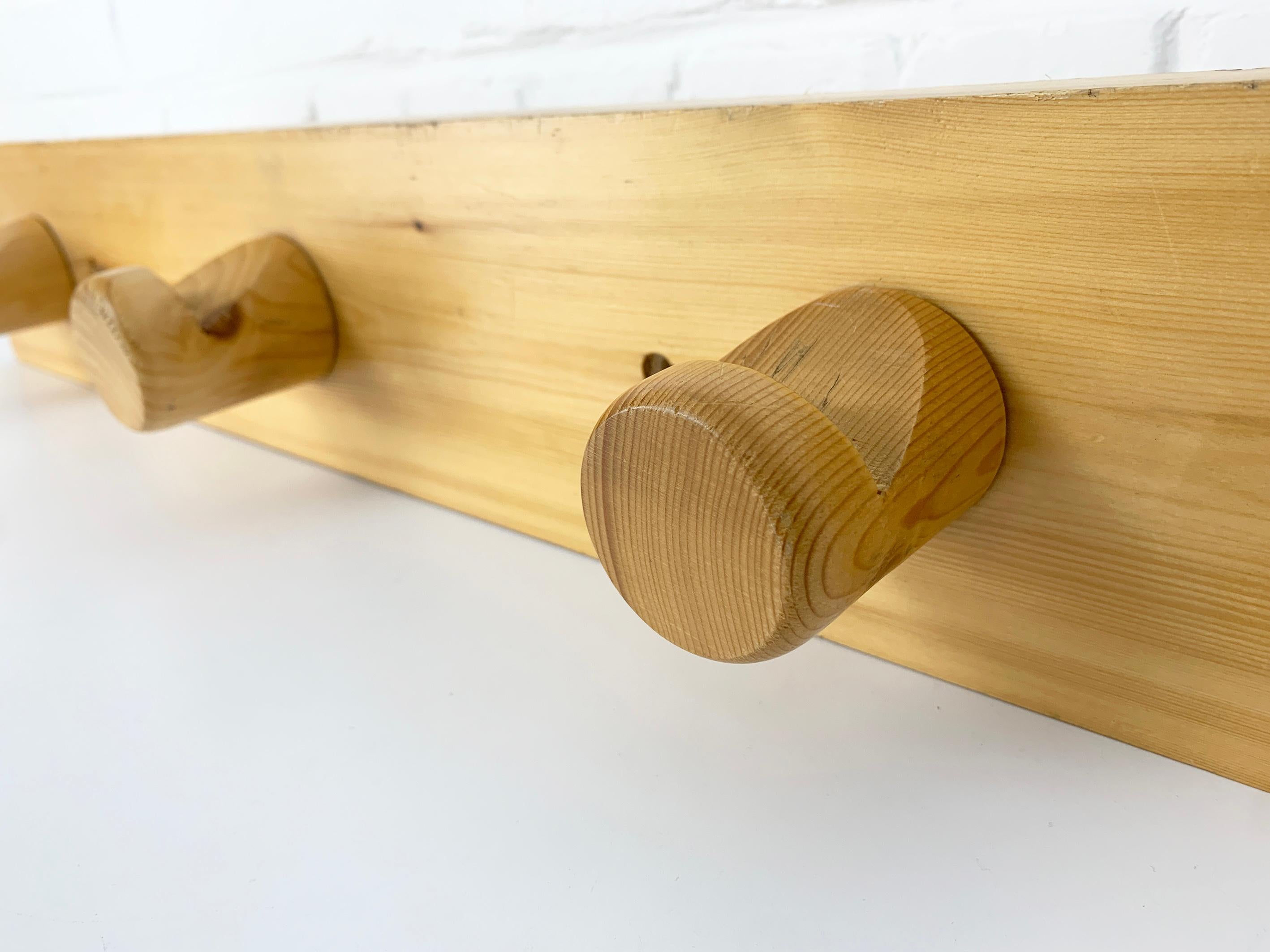 French Coat Rack by Charlotte Perriand for Les Arcs, Pinewood, 1960s - 3 avail. For Sale 2