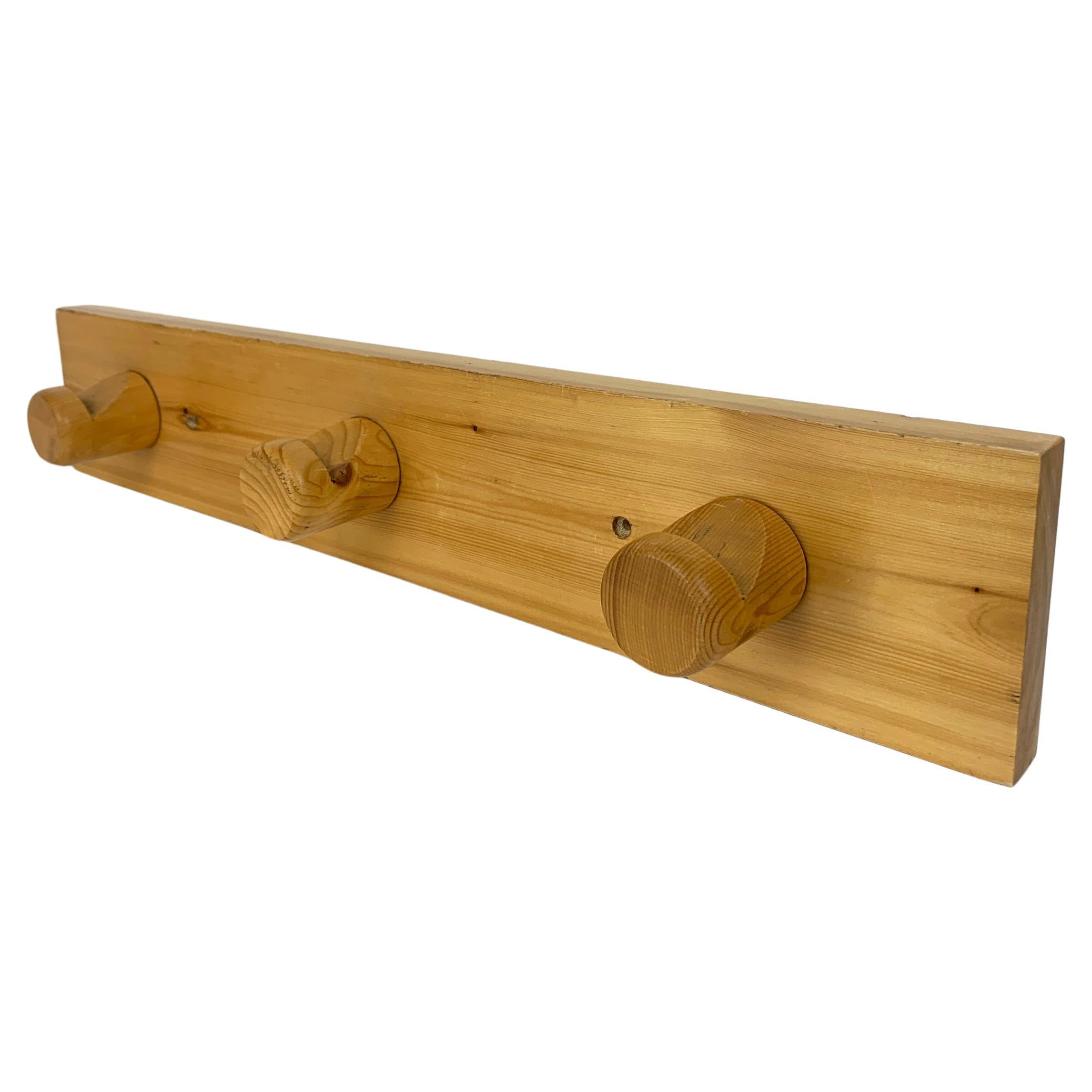 French Coat Rack by Charlotte Perriand for Les Arcs, Pinewood, 1960s - 3 avail. For Sale