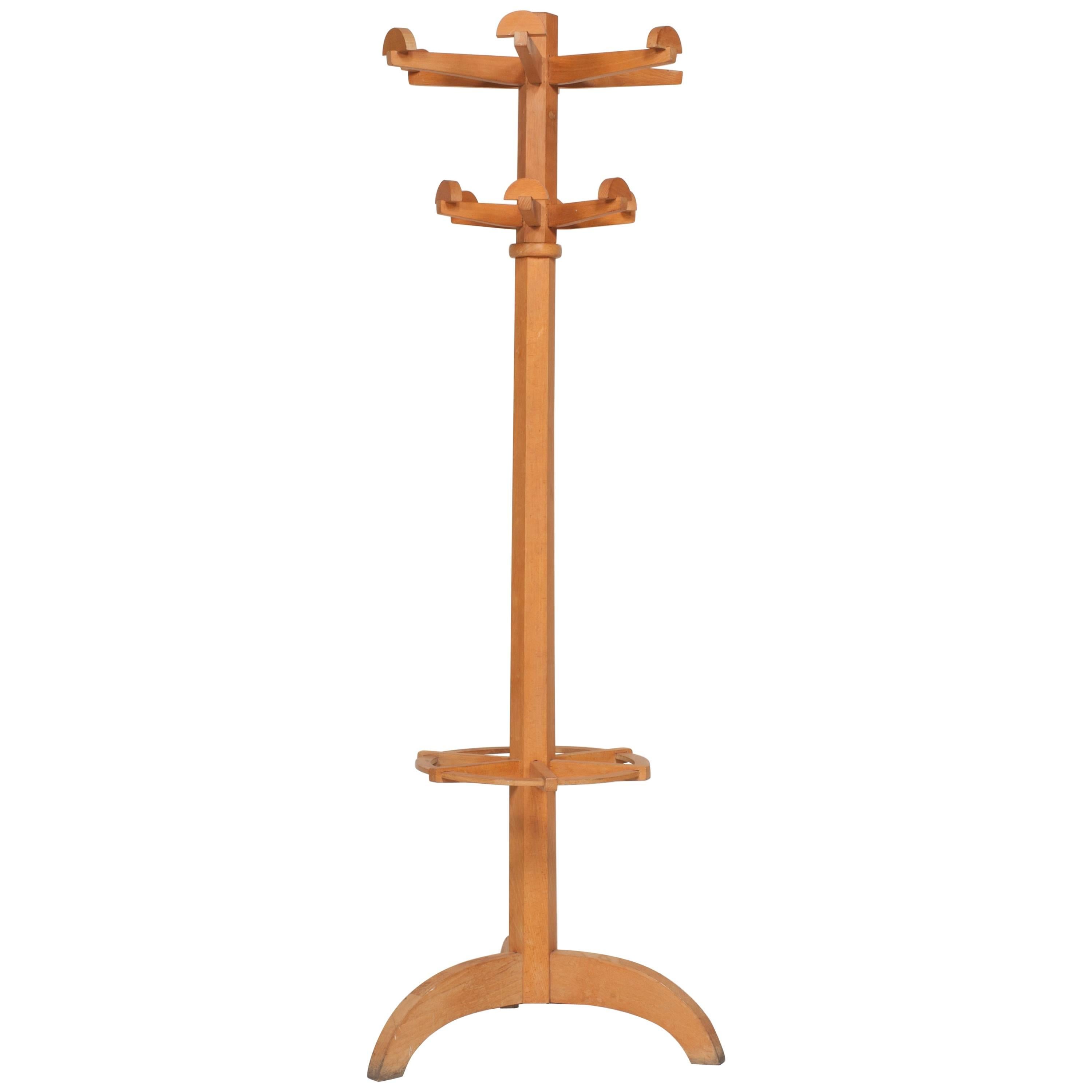 French Coat Rack with Cubist Geometric Details