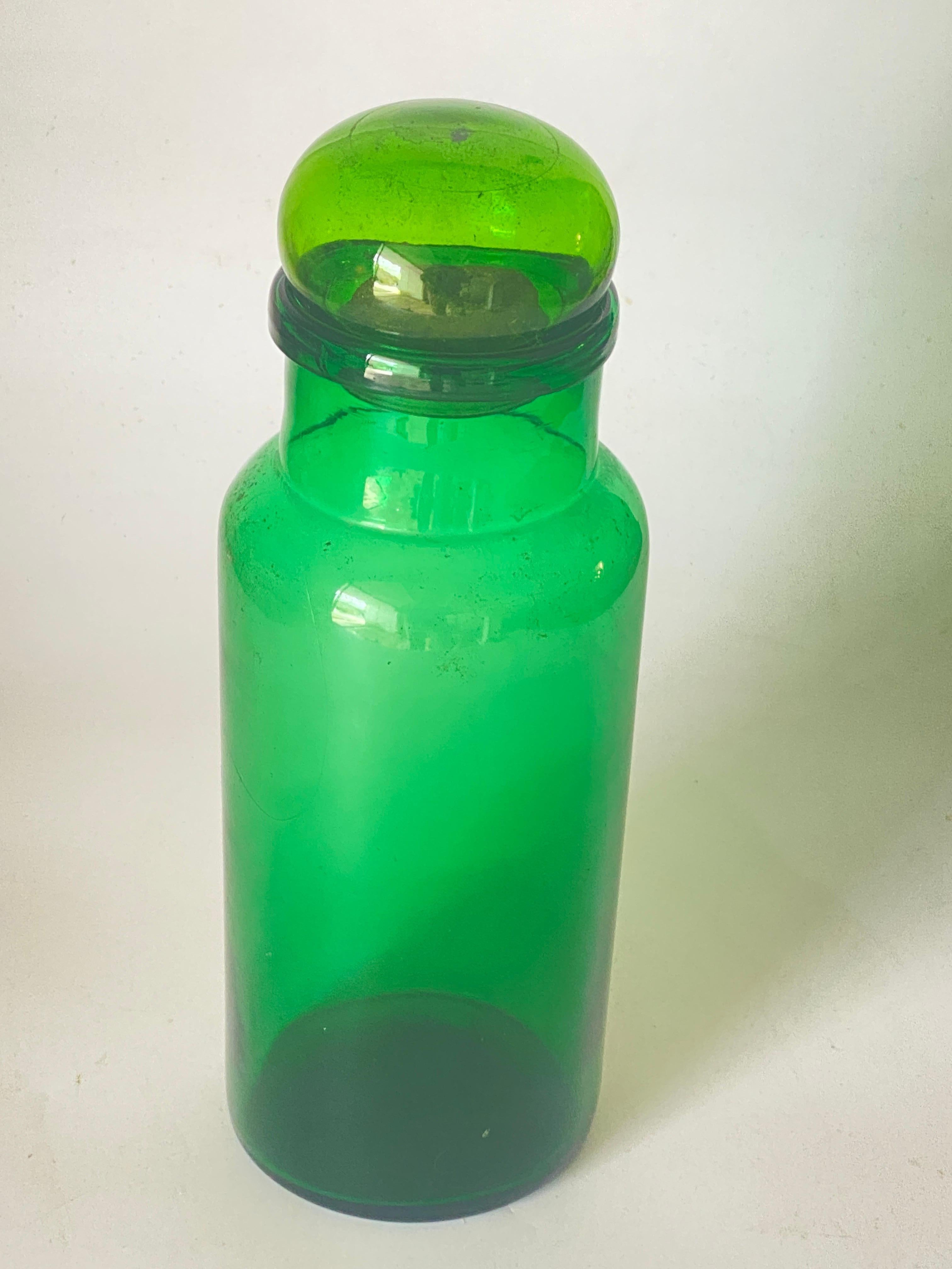 Französische kobaltgrüne Apothekerflasche, 1930er-Jahre im Angebot 1