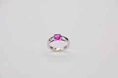 French Cocktail Ring Pink Sapphire White Gold