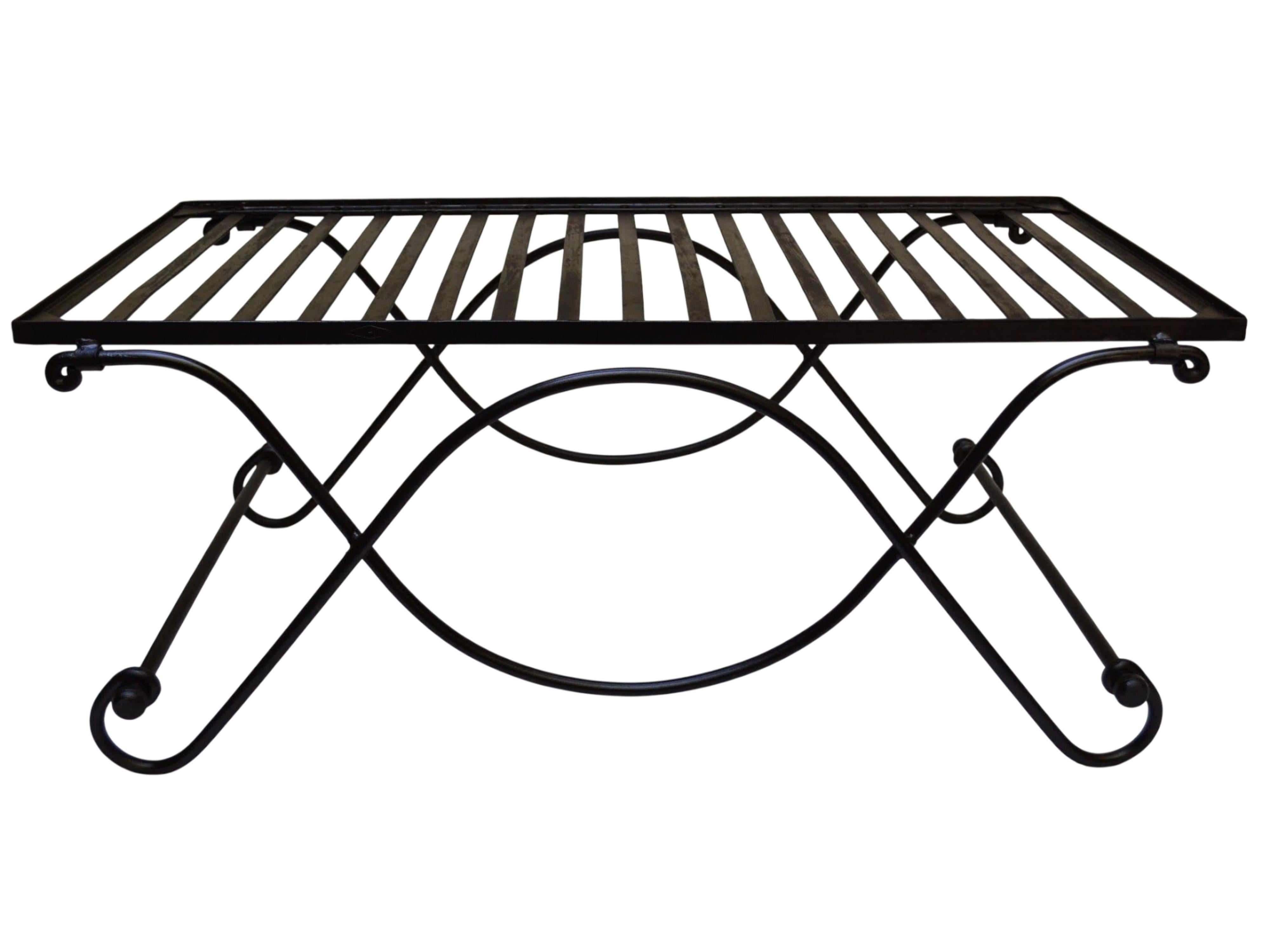 Table de cocktail française, fer forgé avec verre inséré. en vente 1