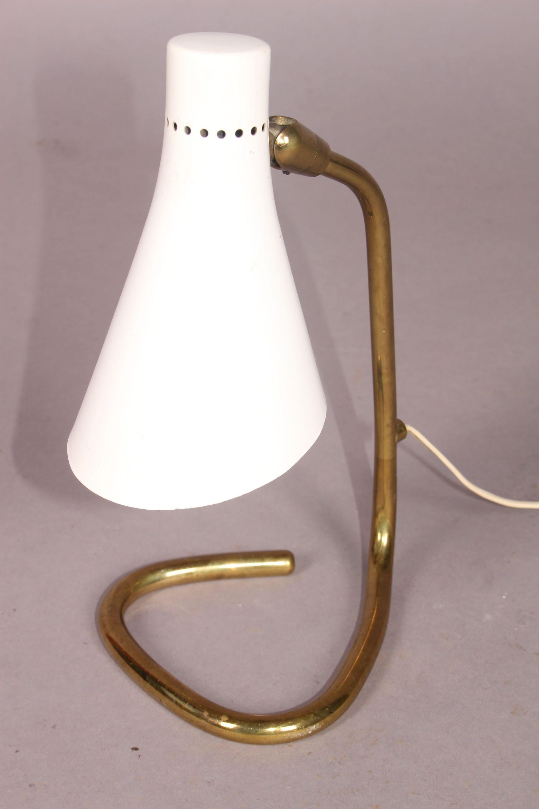 Mid-20th Century French Cocotte Brass and Painted Table Lamp