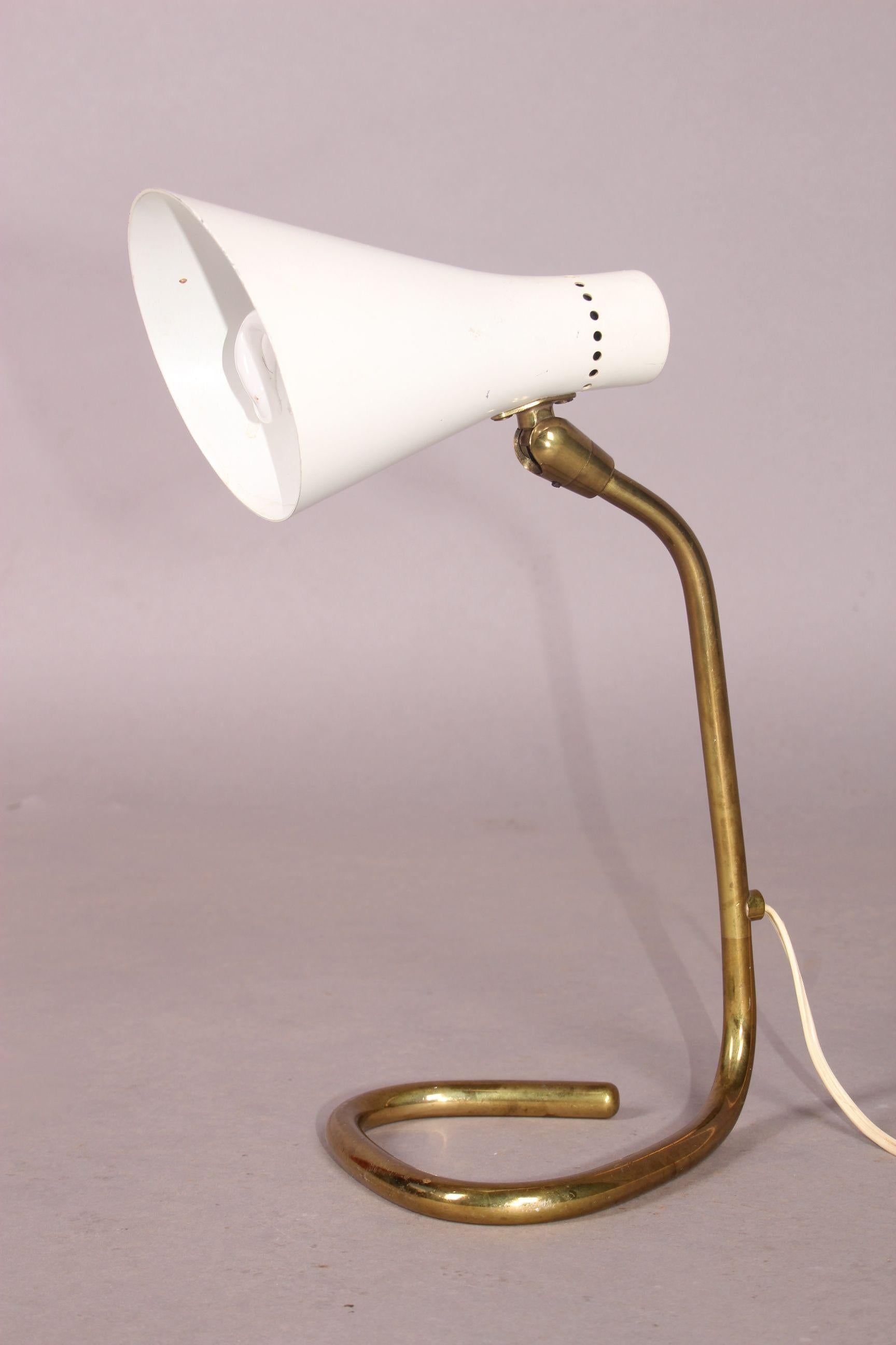 French Cocotte Brass and Painted Table Lamp 5