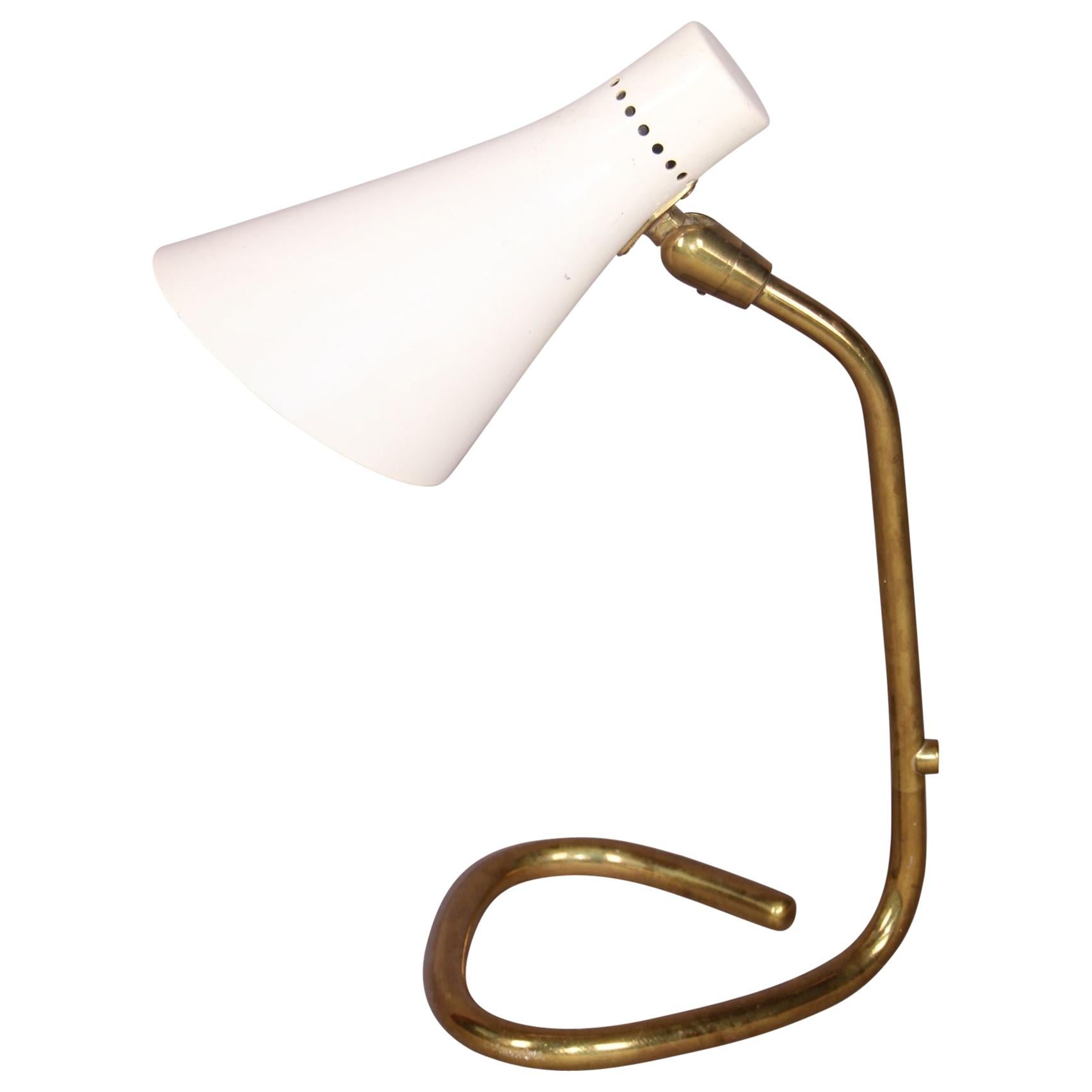 French Cocotte Brass and Painted Table Lamp