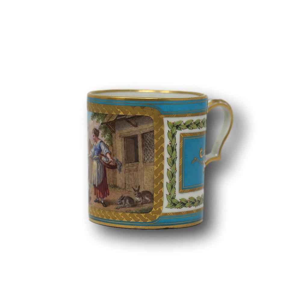 Napoleon III French Coffee Can & Saucer  'Sevres'
