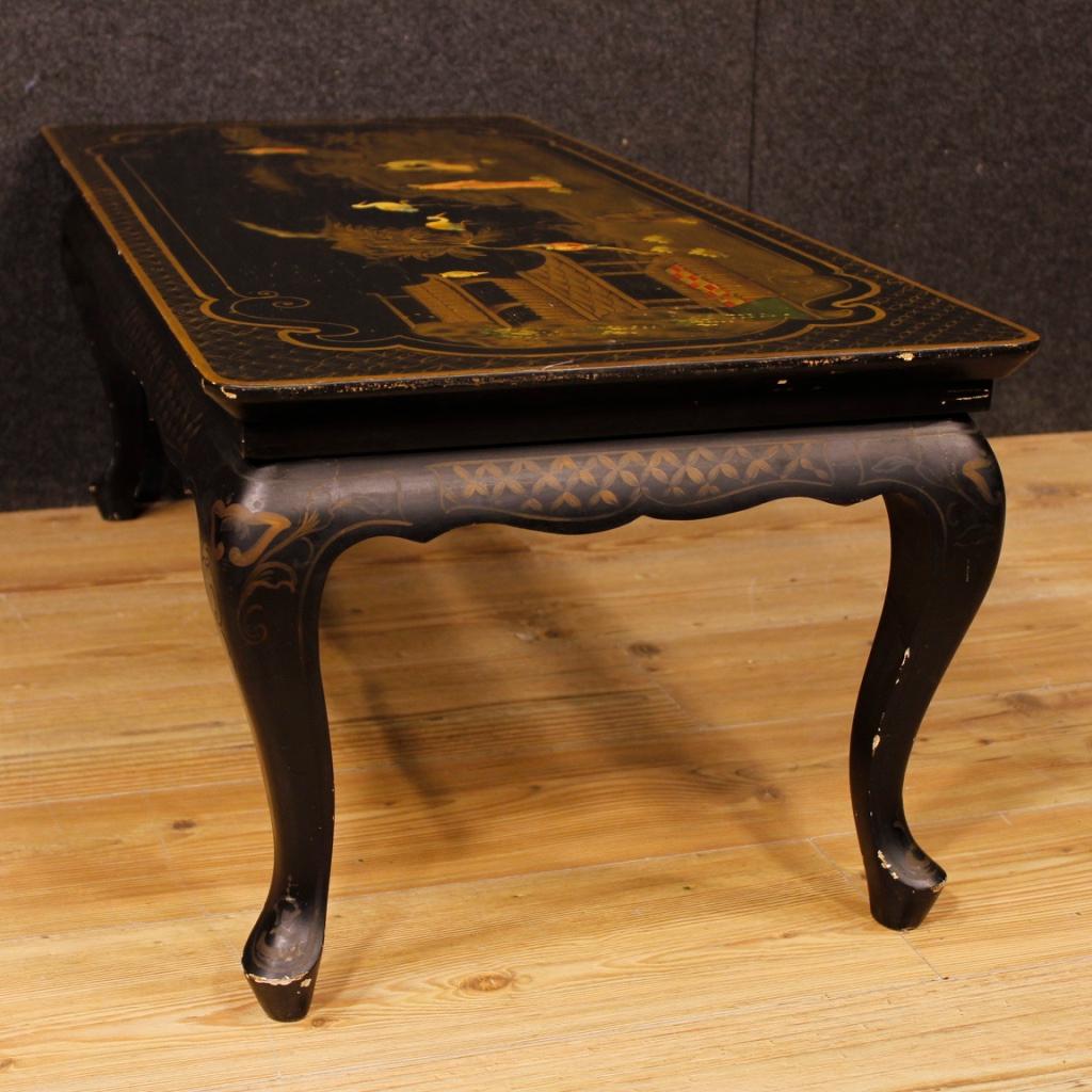 French Coffee Table in Lacquered and Painted Chinoiserie Wood from 20th Century 6