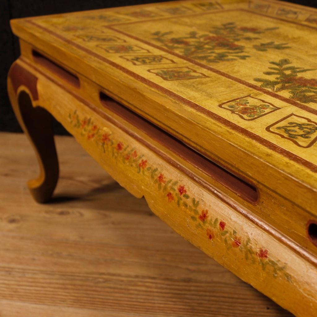 French Coffee Table in Lacquered and Painted Chinoiserie Wood from 20th Century 7