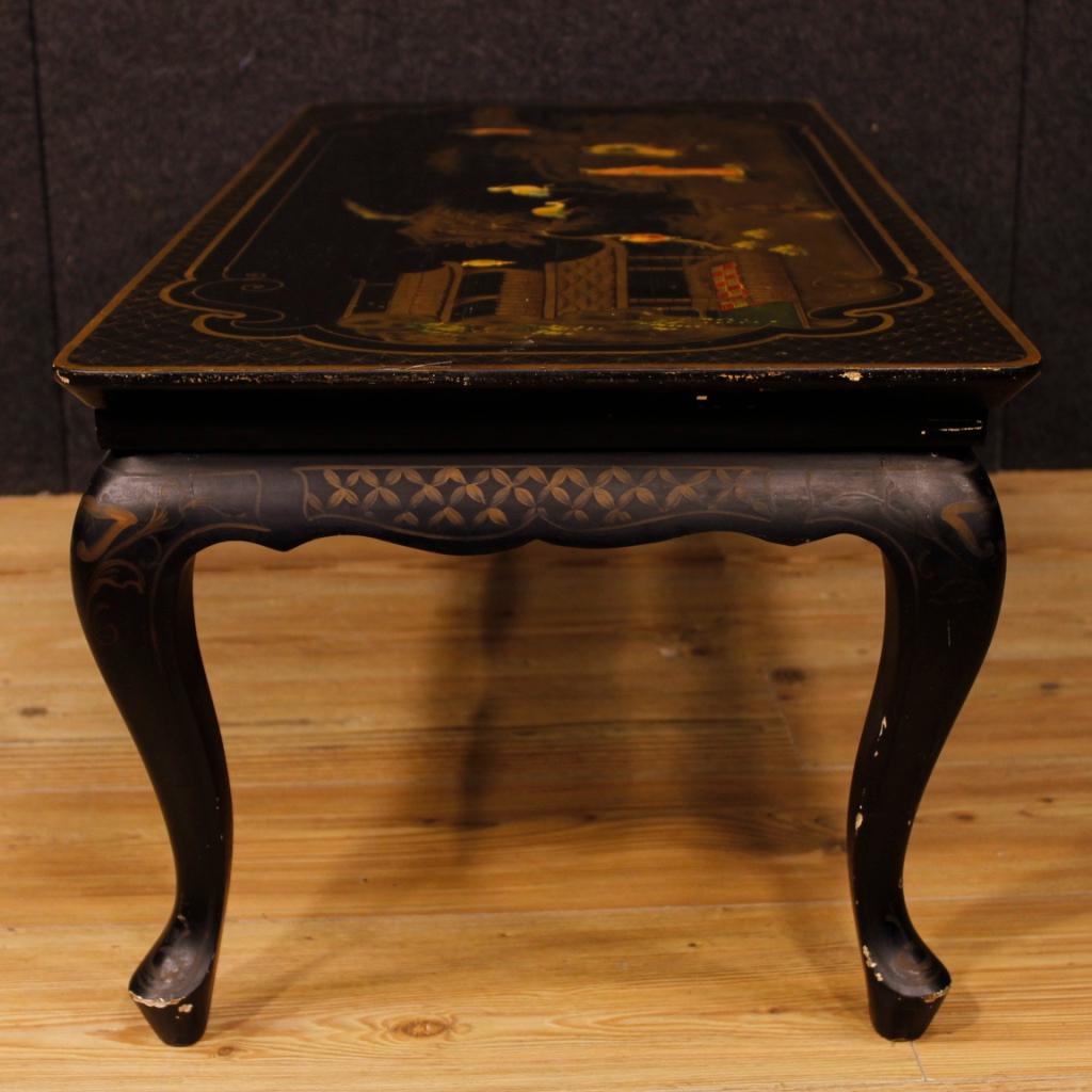 French Coffee Table in Lacquered and Painted Chinoiserie Wood from 20th Century 2