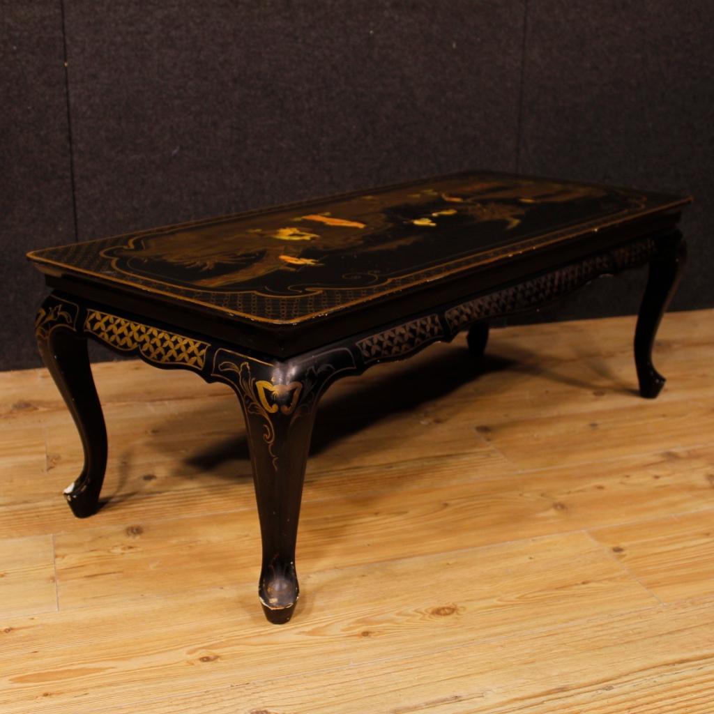 French Coffee Table in Lacquered and Painted Chinoiserie Wood from 20th Century 3