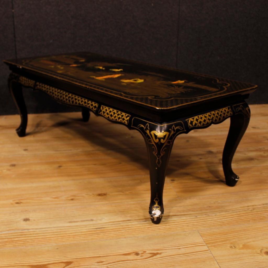 French Coffee Table in Lacquered and Painted Chinoiserie Wood from 20th Century 4