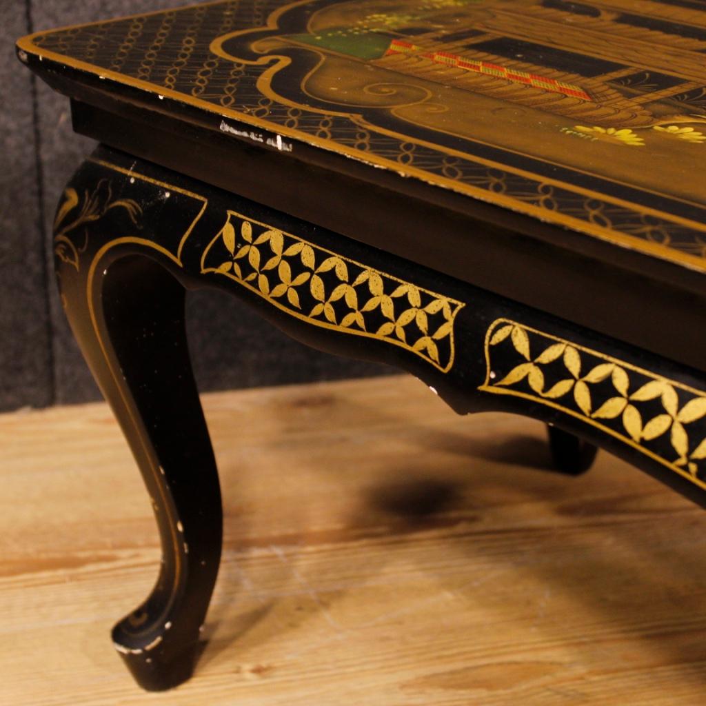 French Coffee Table in Lacquered and Painted Chinoiserie Wood from 20th Century 5