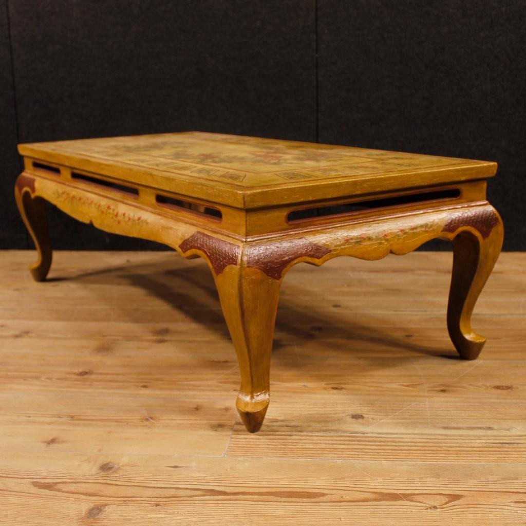 French Coffee Table in Lacquered and Painted Chinoiserie Wood from 20th Century 6