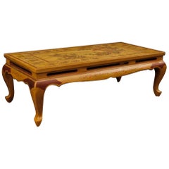 French Coffee Table in Lacquered and Painted Chinoiserie Wood from 20th Century