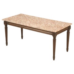 French Coffee Table in Louis XVI Style with Marble Top