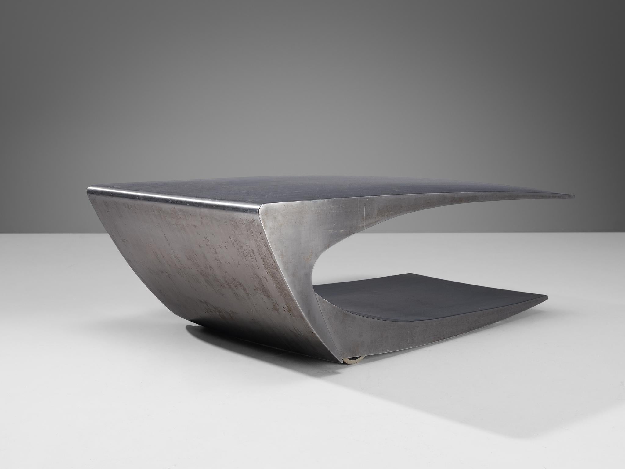 French Coffee Table in Stainless Steel  1