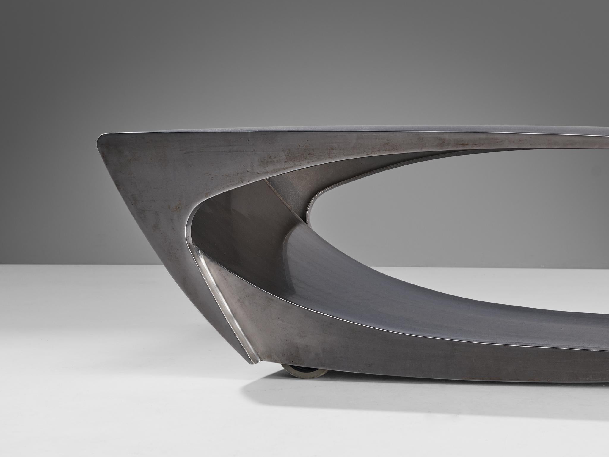 French Coffee Table in Stainless Steel  2