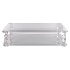 French Coffee Table Lucite and Glass Maison Romeo, 1970s