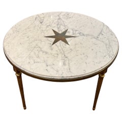 Mesa de centro francesa Neoclásica bronce y mármol años 40
