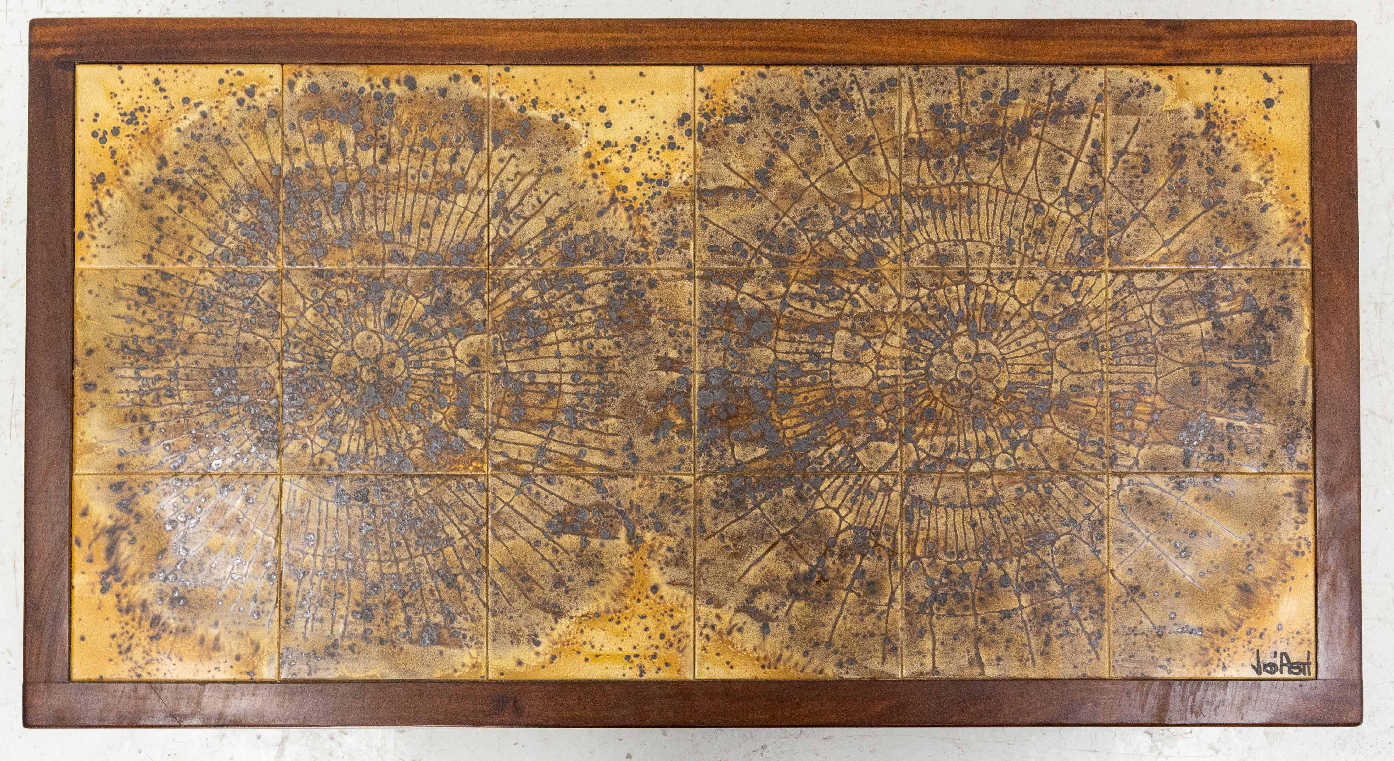 Tavolino francese con ceramiche firmato Jean d'Asti AM, 1960 in vendita 2
