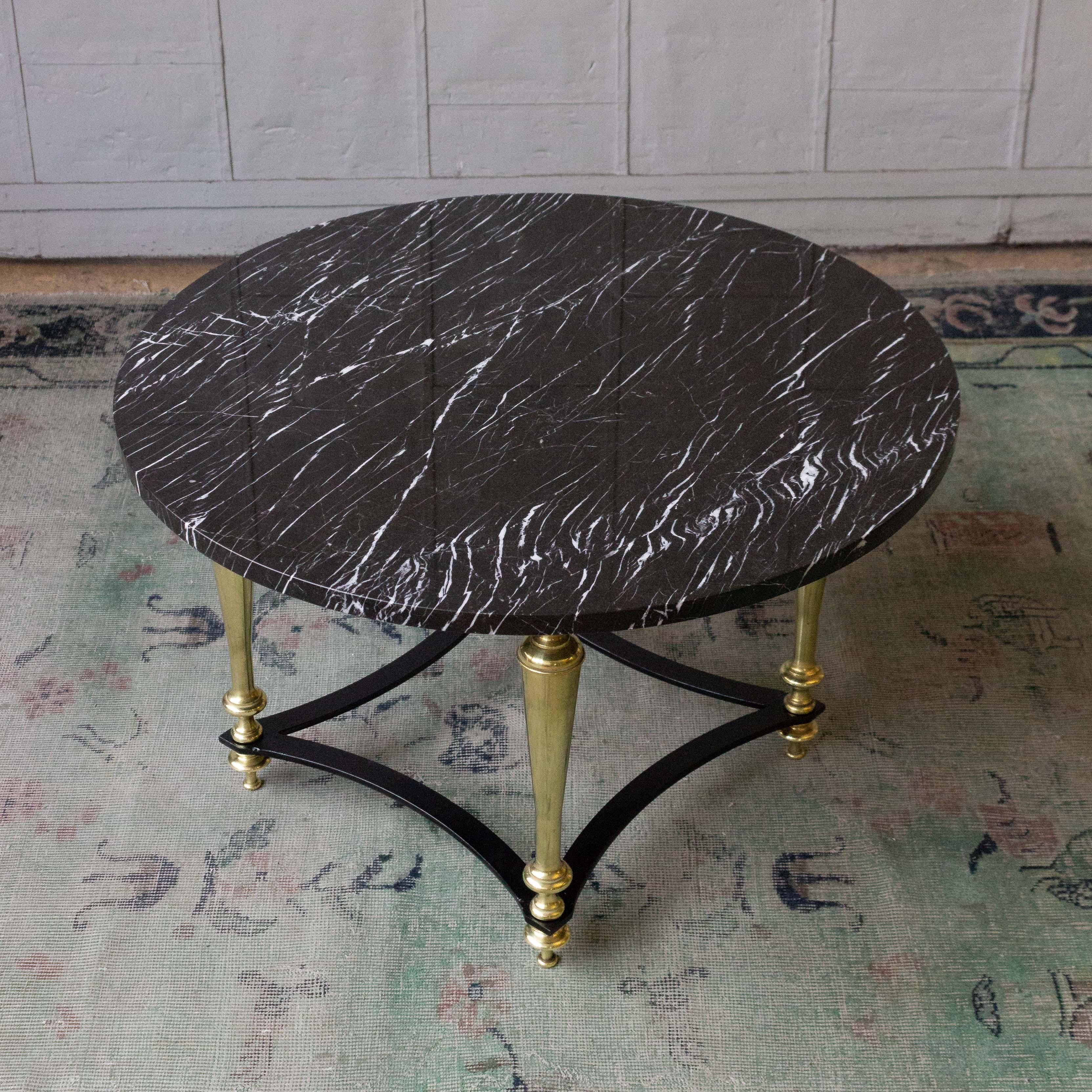 French Coffee Table with Grey Marble In Good Condition In Buchanan, NY