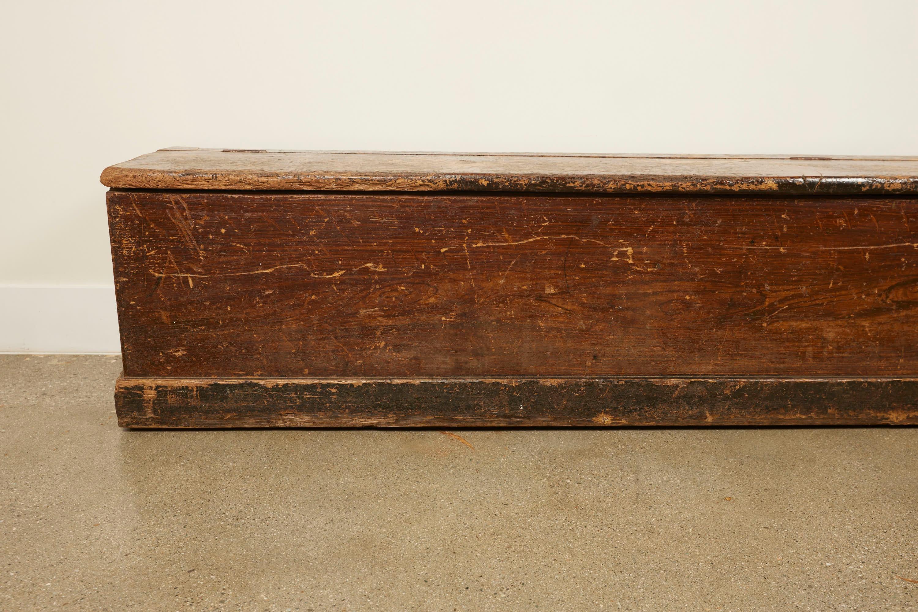 Wood French Coffer Bench 19th Century For Sale