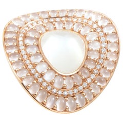 French Collection 18 Karat Rose Gold Pink Quartz and Diamond Ring 1015543