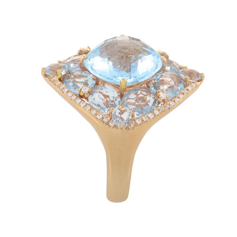 French Collection 18 Karat Rose Gold Topaz and Diamond Ring HF03272R-R-BT In New Condition In Southampton, PA