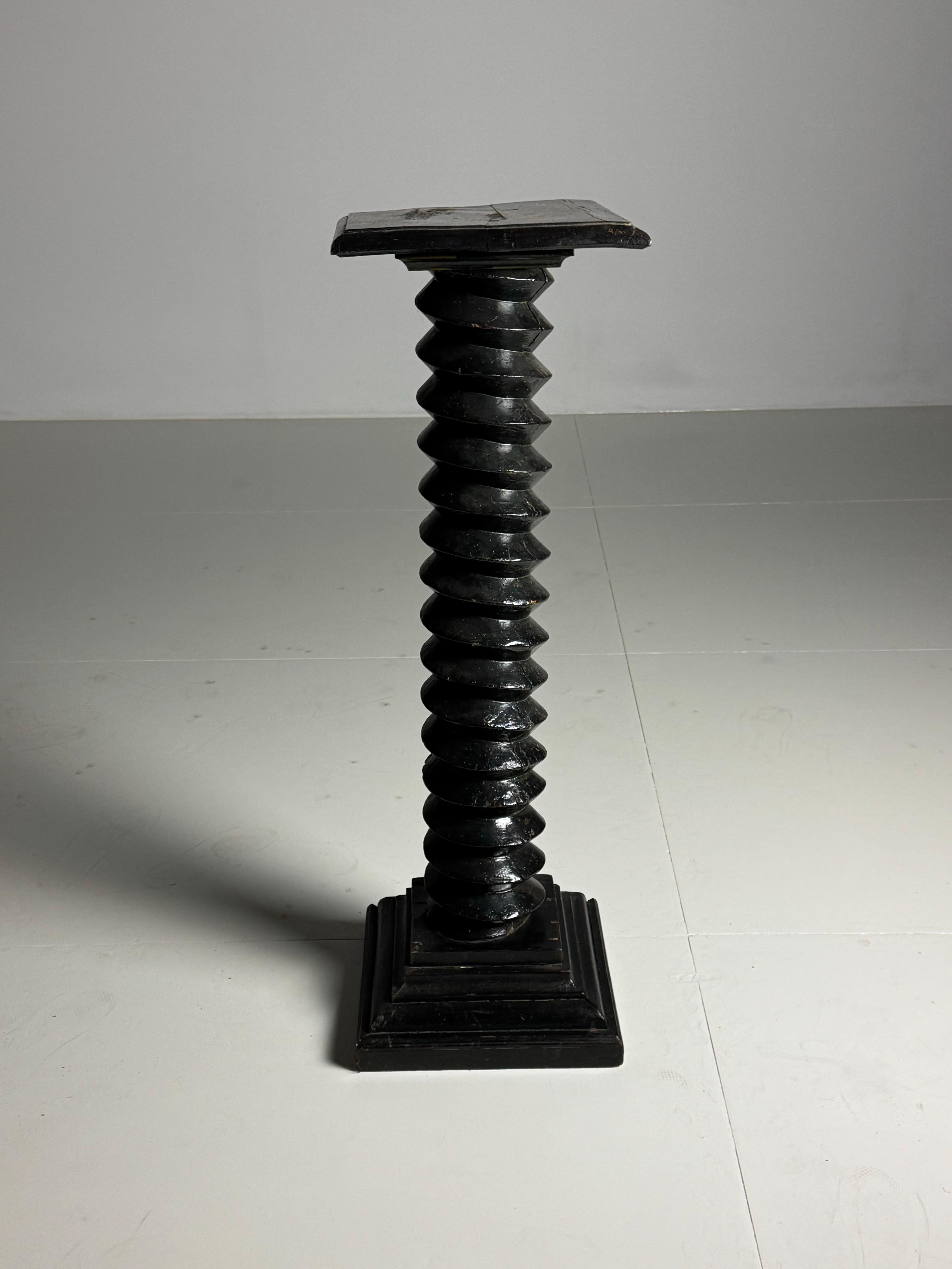 Colonne française noire vintage Bon état - En vente à MILL, NL