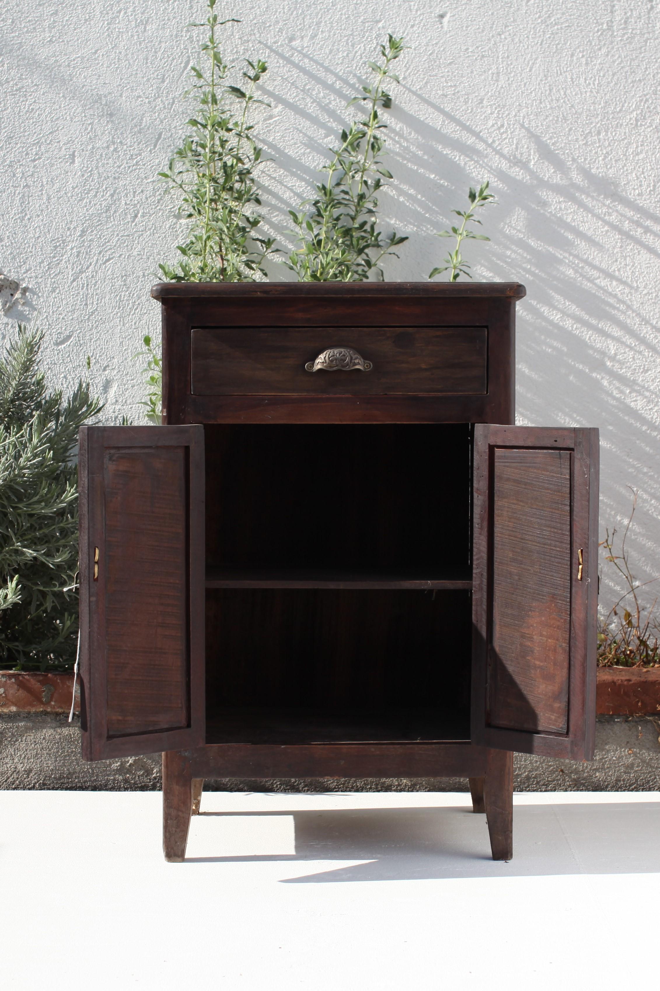 Vietnamese French Colonial Country Patina Teak Cabinet, Circa 1930's For Sale