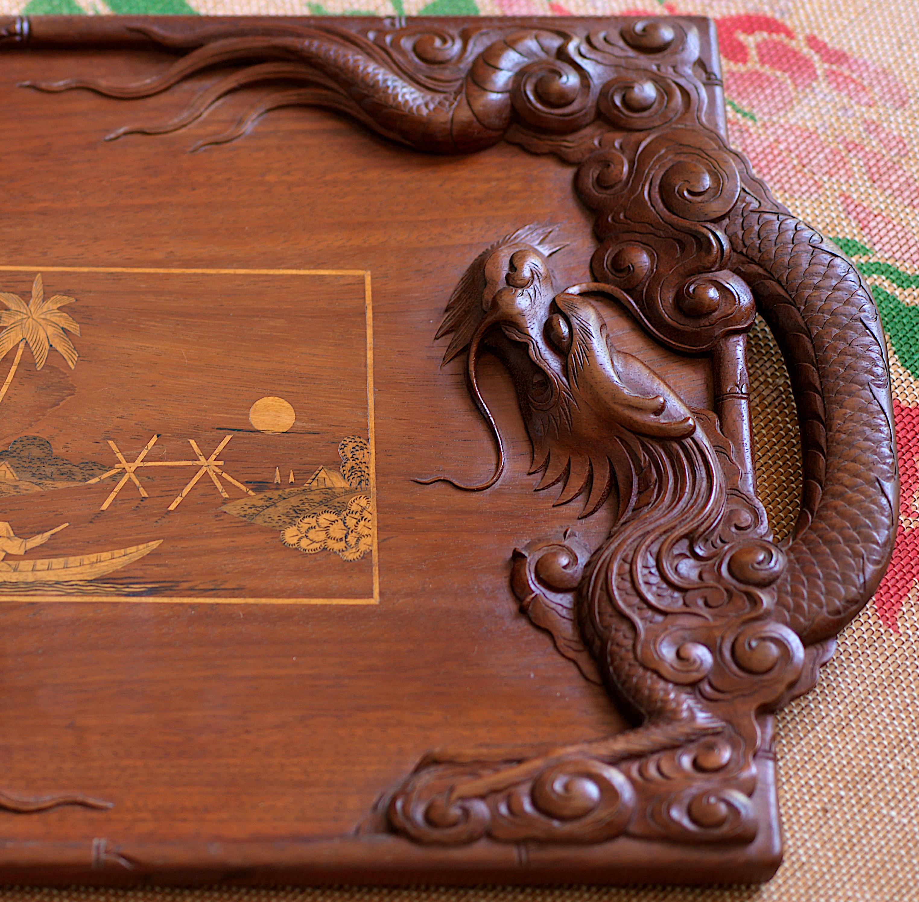 French Colonial Dragon Tray, 1900 For Sale 1