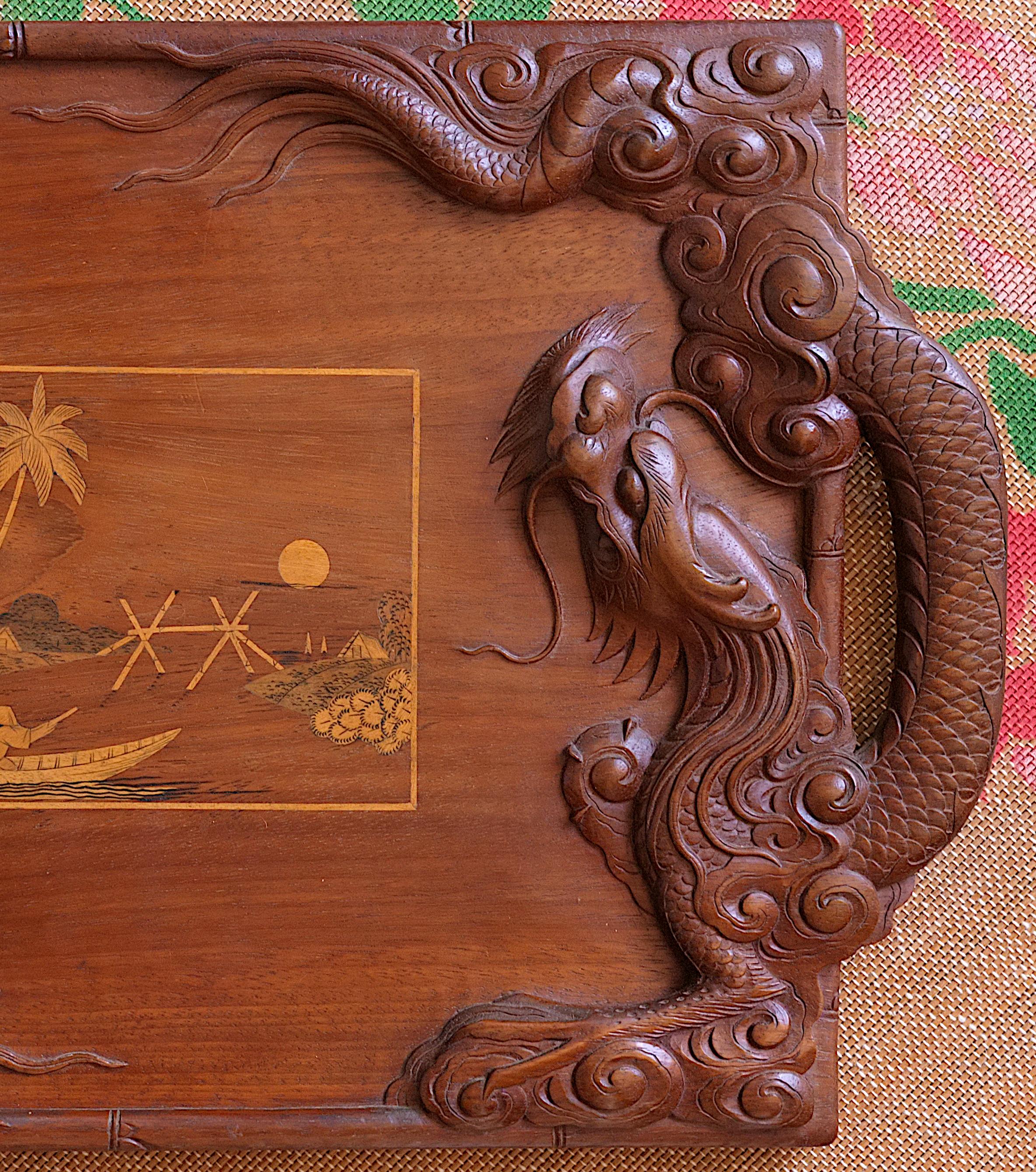 French Colonial Dragon Tray, 1900 For Sale 2