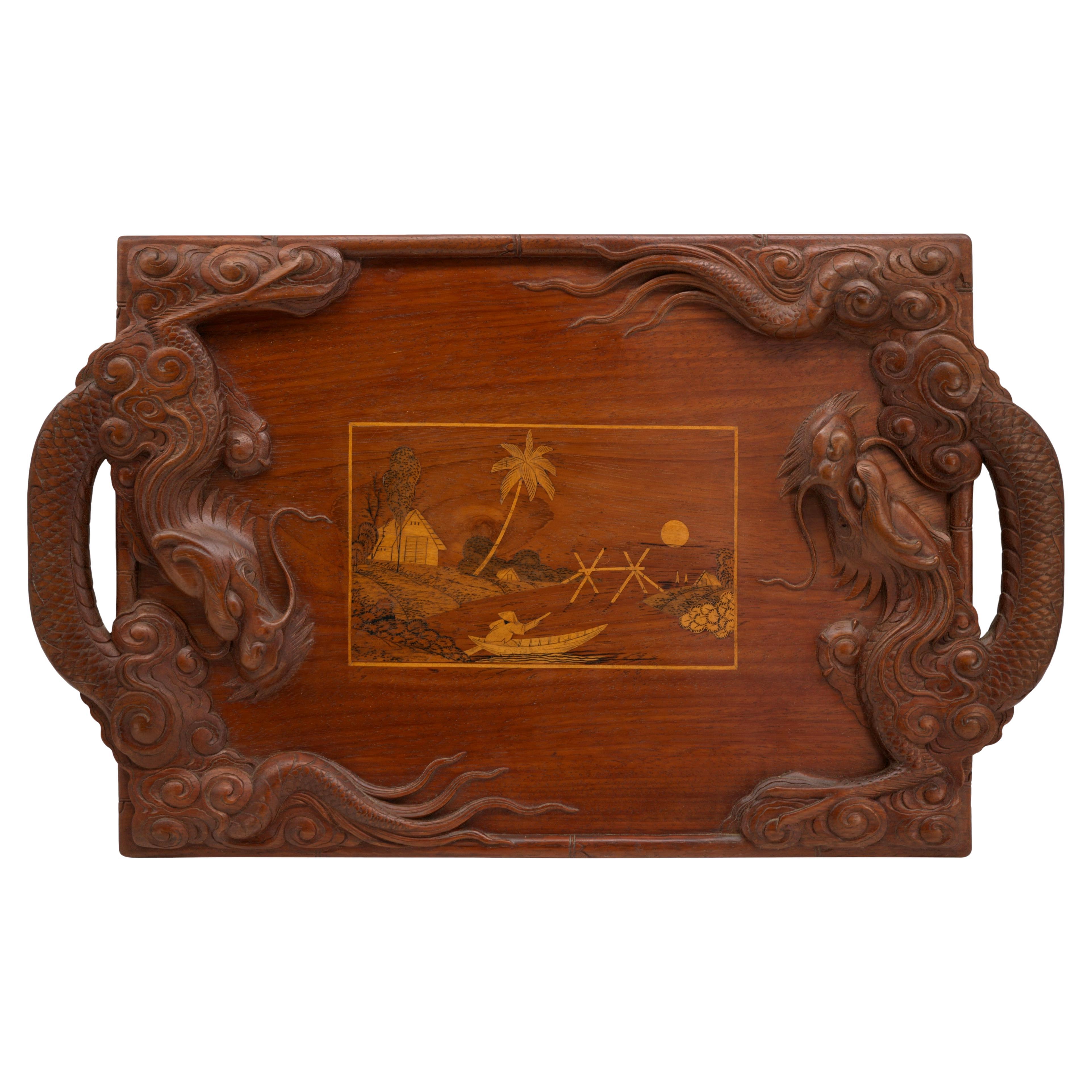 French Colonial Dragon Tray, 1900 For Sale