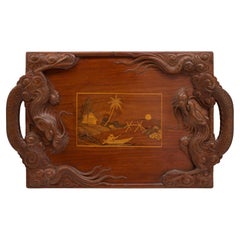 Antique French Colonial Dragon Tray, 1900
