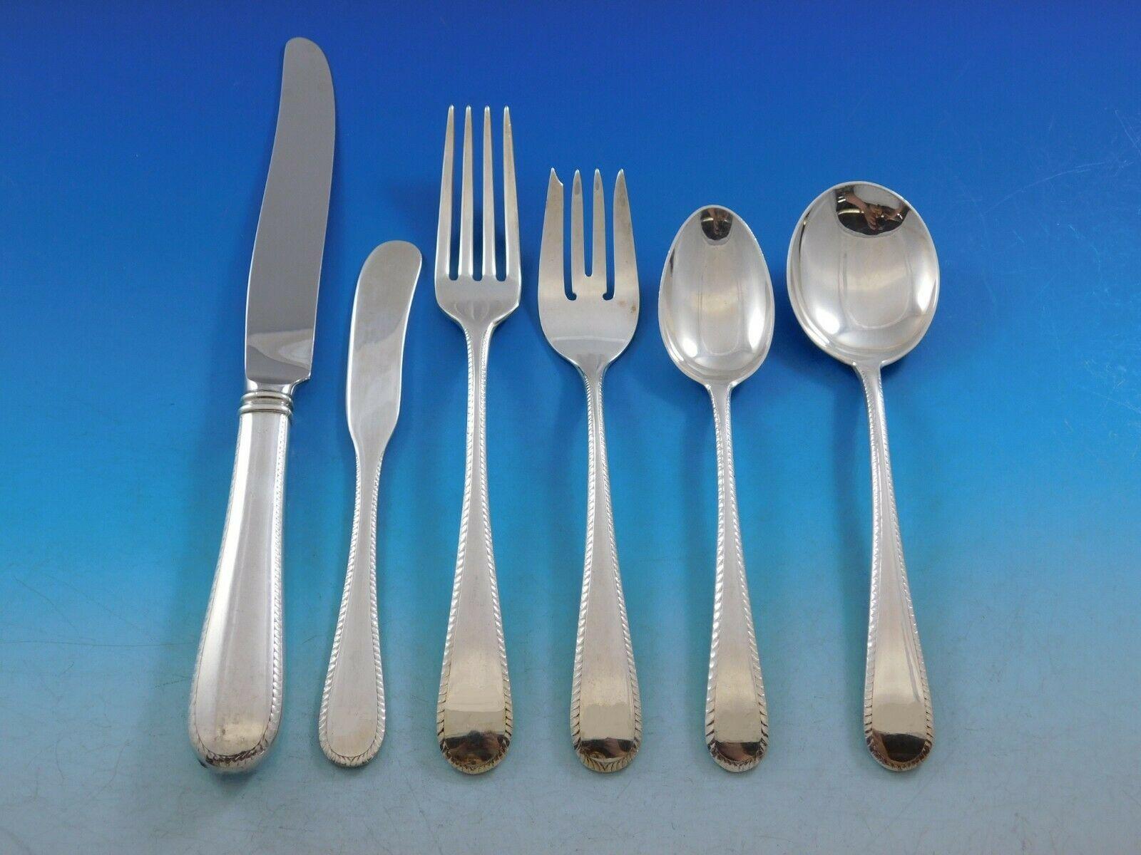 French Colonial Engraved by Blackinton sterling silver flatware set, 48 pieces. This set includes:

8 knives, 9