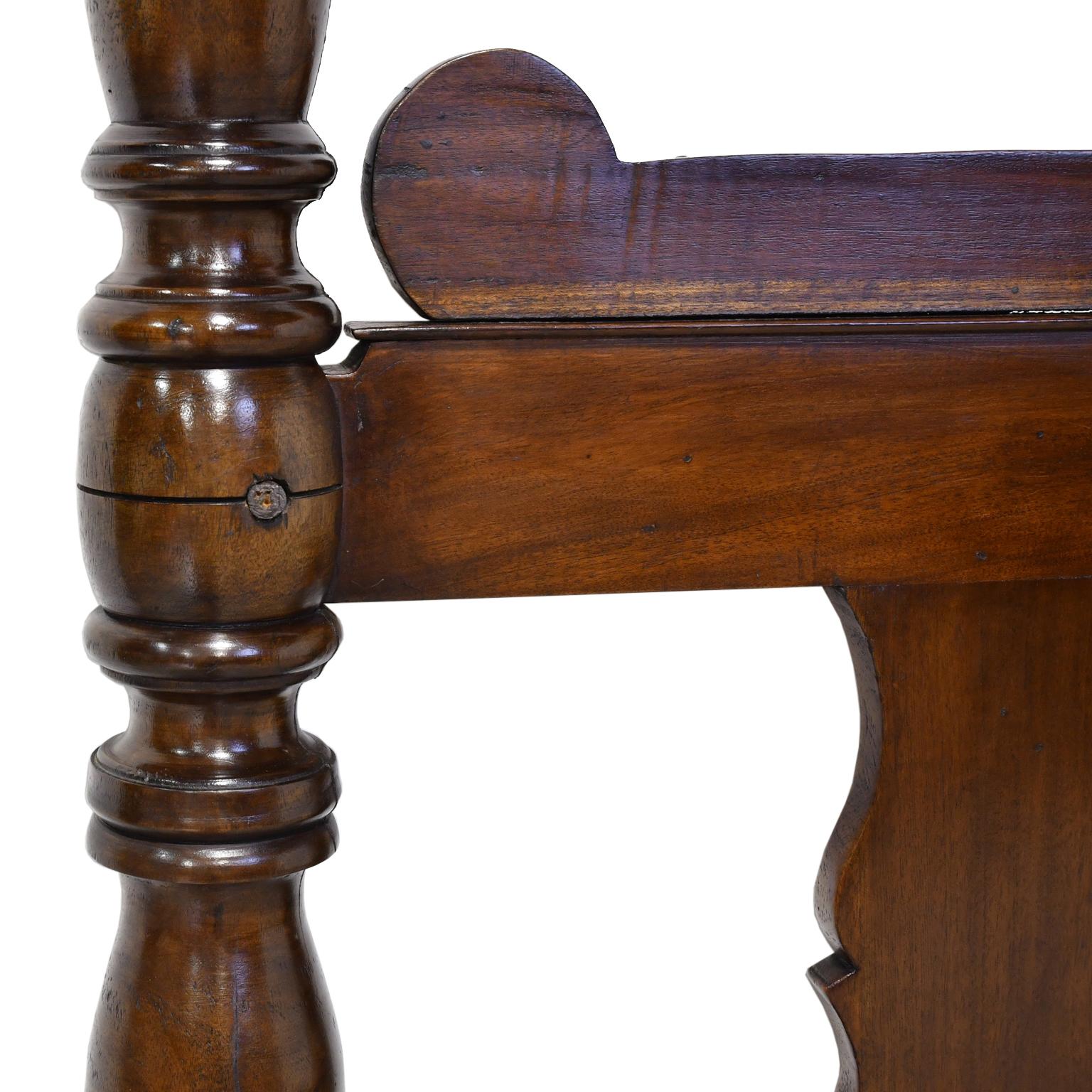 French Colonial Four-Poster King Bed in West Indies Walnut, Haiti, circa 1830 2