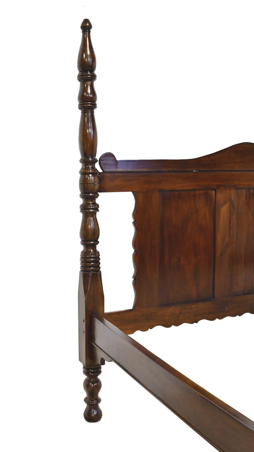 French Colonial Four-Poster King Bed in West Indies Walnut, Haiti, circa 1830 In Good Condition In Miami, FL