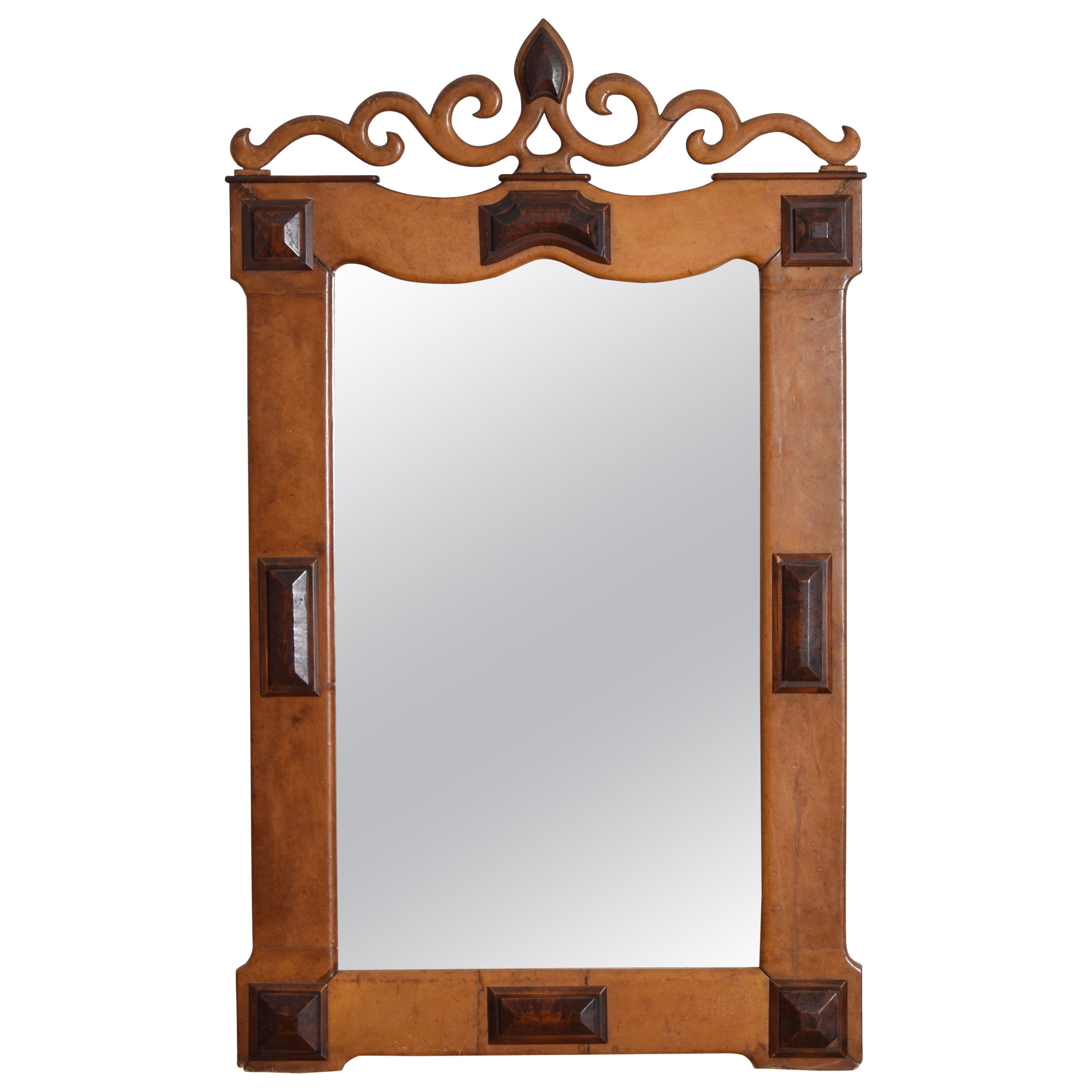 Miroir en cuir Coloni, début du 20e siècle en vente