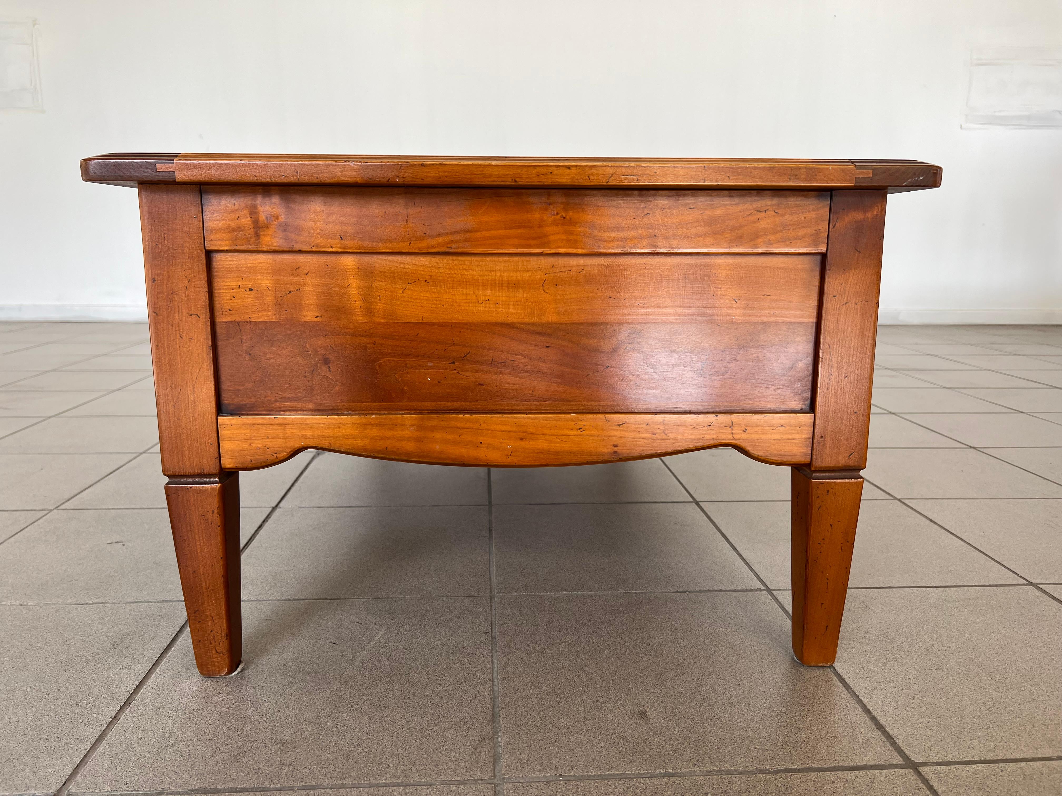 French Colonial Mid-Century Modern Style Coffee Table With Drawers For Sale 10
