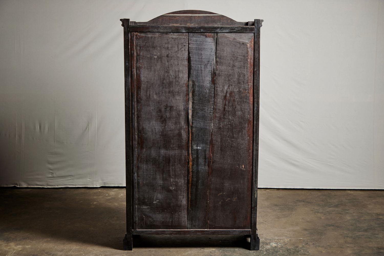 French Colonial Rosewood Armoire with Inlaid Mother of Pearl For Sale 4
