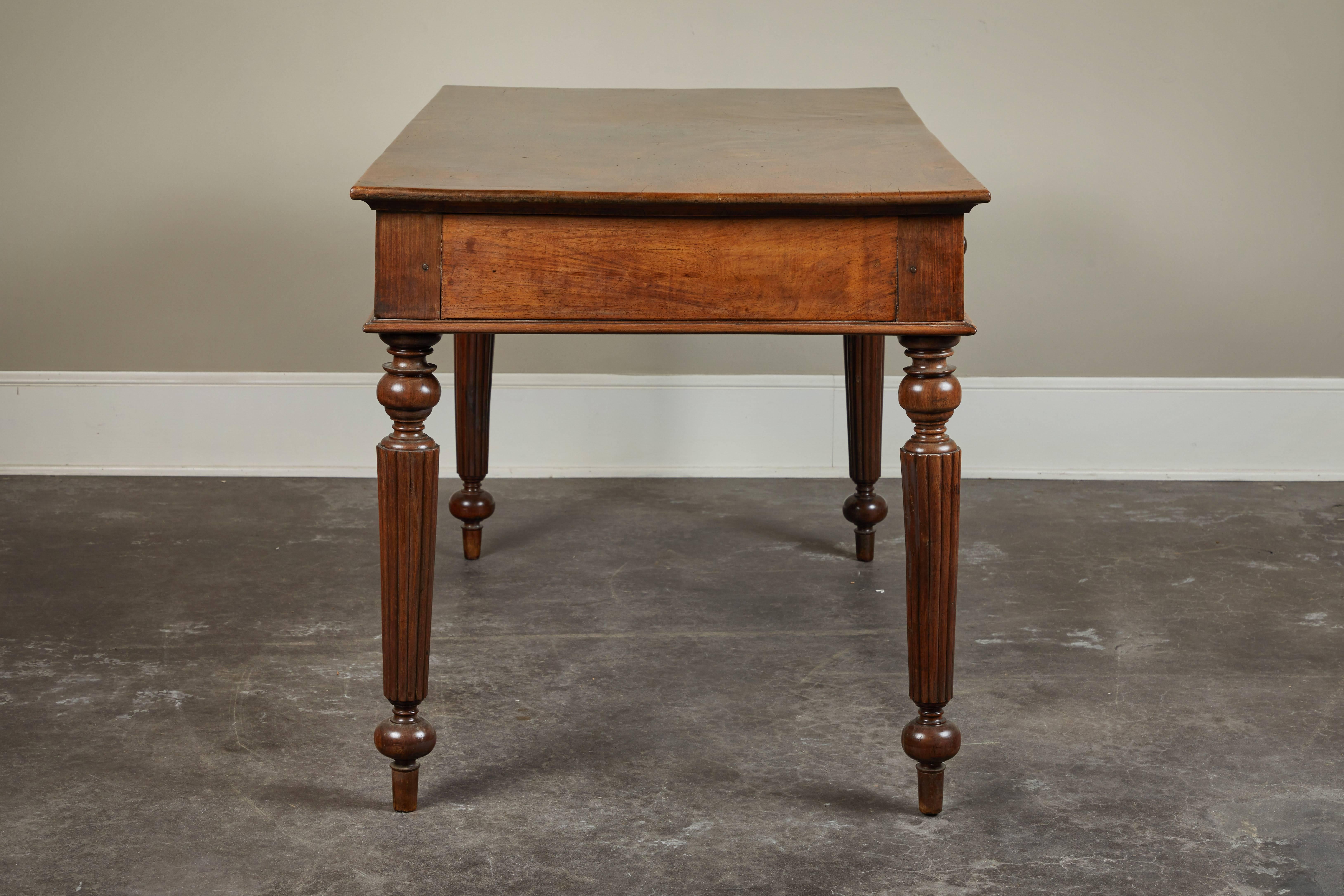French Colonial Single-Piece Rosewood Top Desk In Good Condition In Pasadena, CA