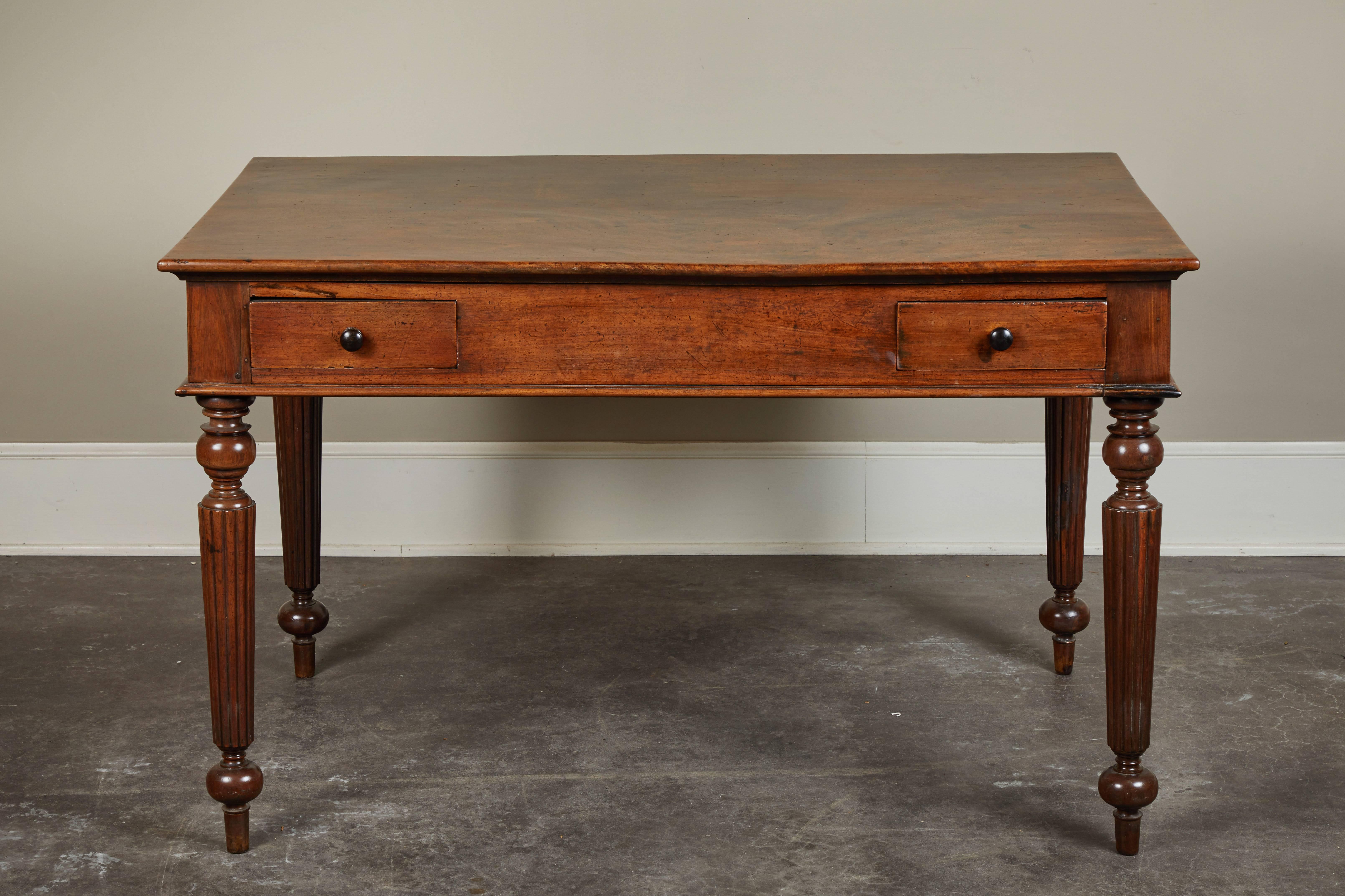 French Colonial Single-Piece Rosewood Top Desk 1
