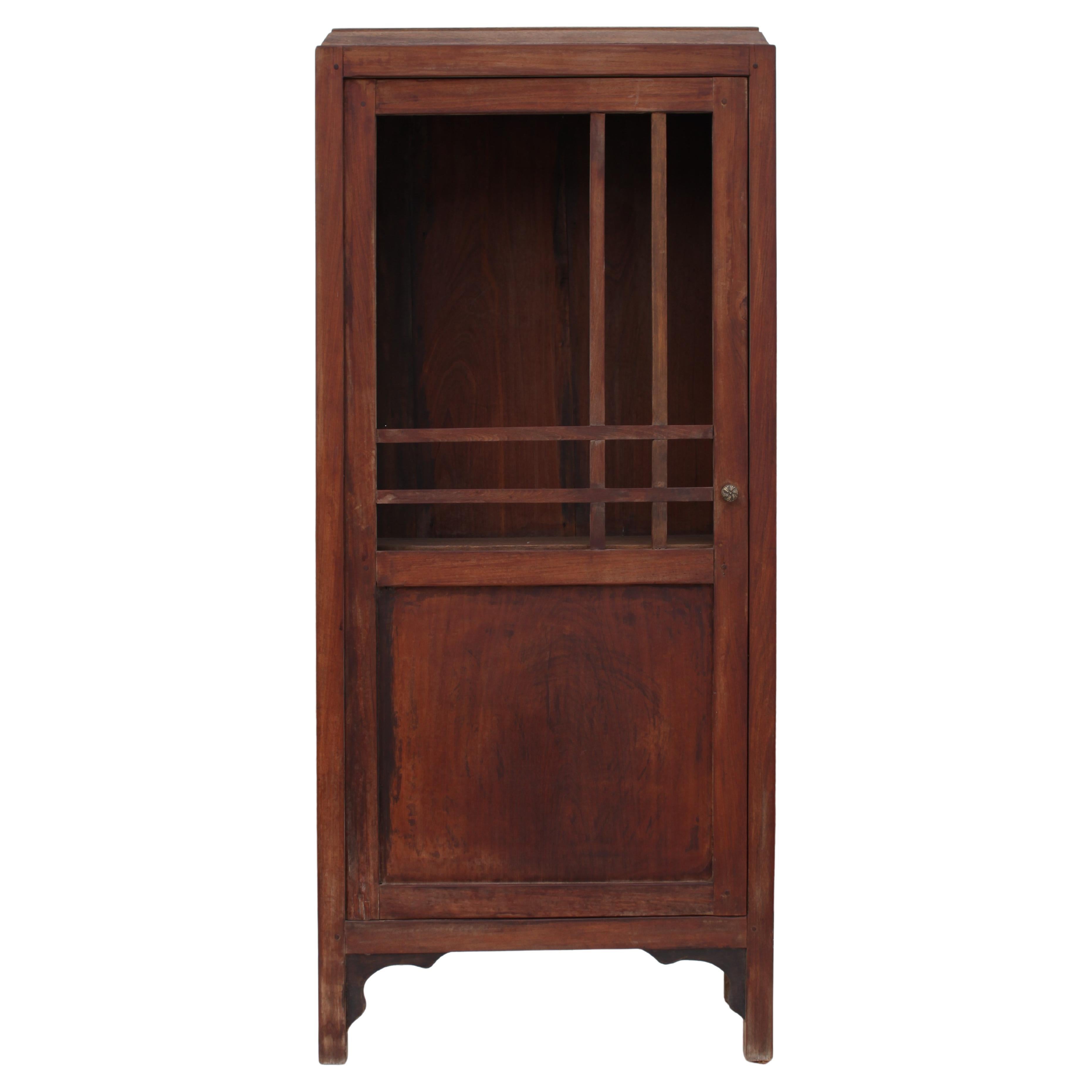 French Colonial Weathered Teak Cabinet, 1930's For Sale