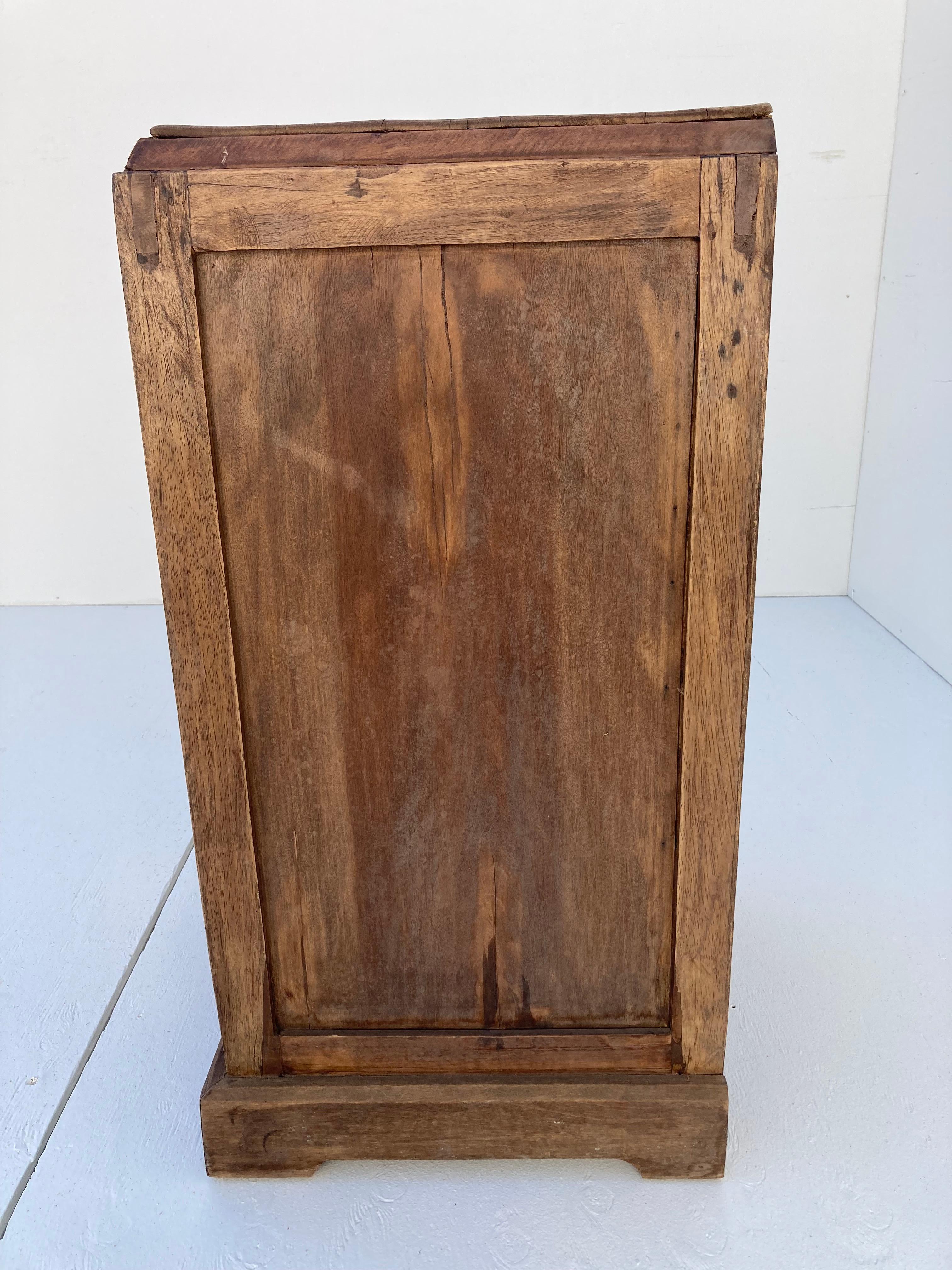 Vietnamese French Colonial Weathered Teak Drawer Cabinet, 1930's For Sale